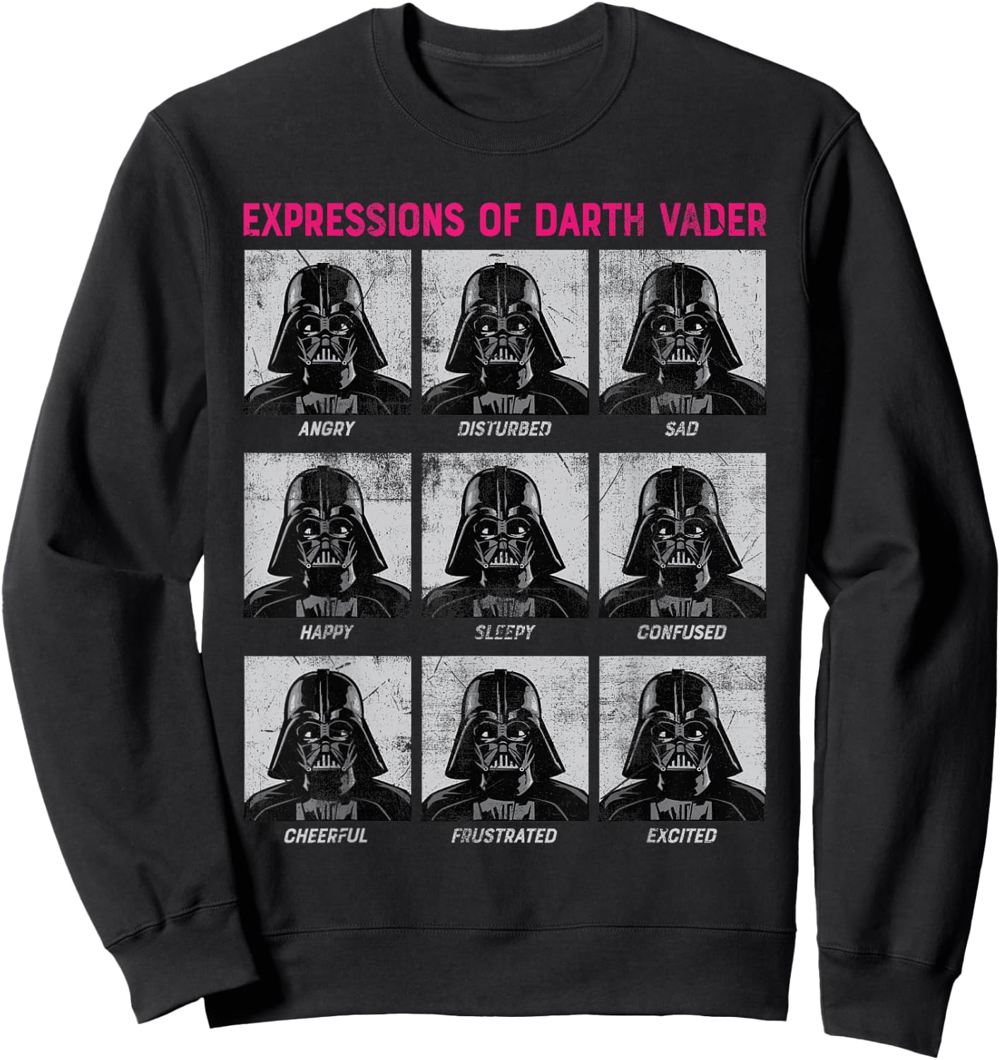 Star Wars Expressions of Darth Vader Funny Sweatshirt - Sweatshirt | Black