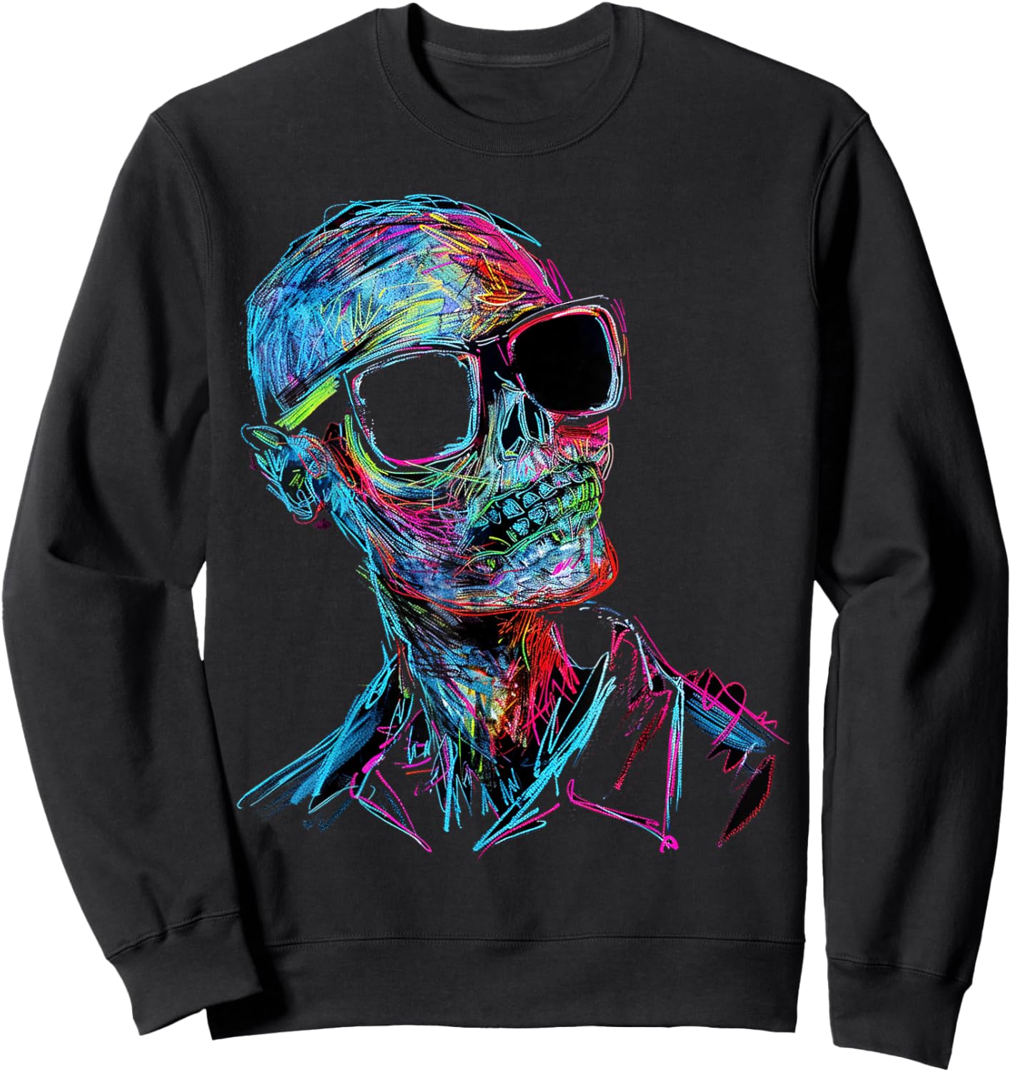 Zombie Costume Halloween Graphic Sunglasses Art Zombie Sweatshirt - Sweatshirt | Black