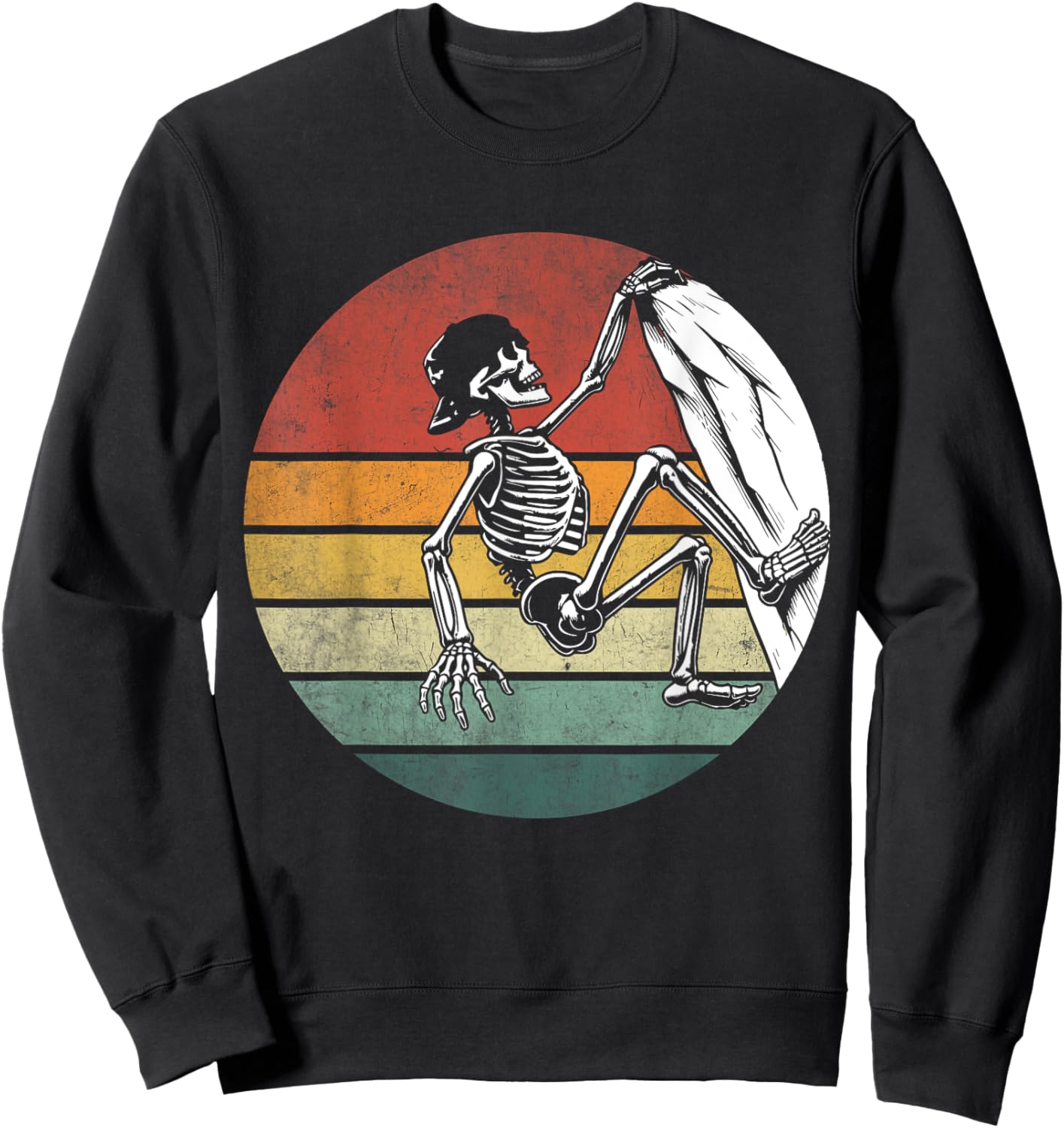 Halloween Skeleton Climber Vintage Skeleton Rock Climbing Sweatshirt - Sweatshirt | Black