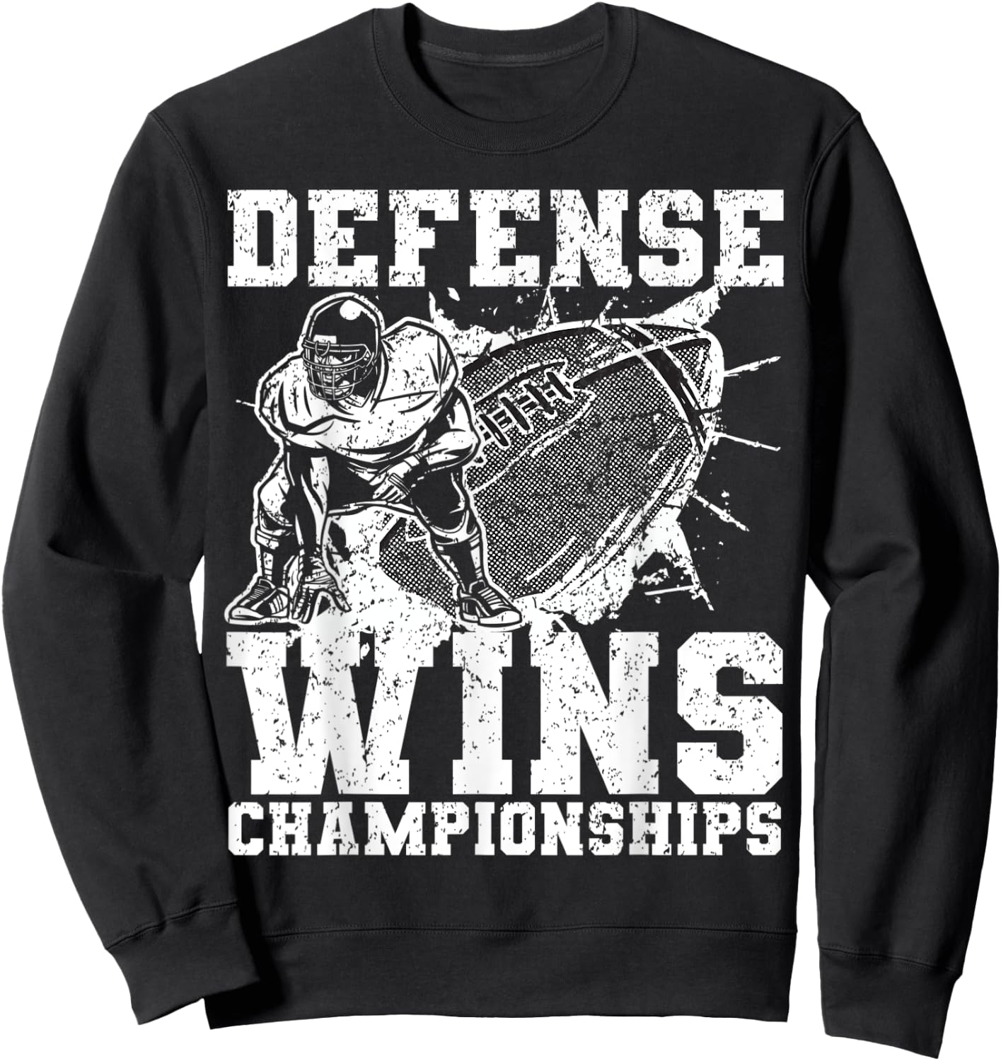 Defense wins Championships | Football Defence Lineman Sweatshirt - Sweatshirt | Black