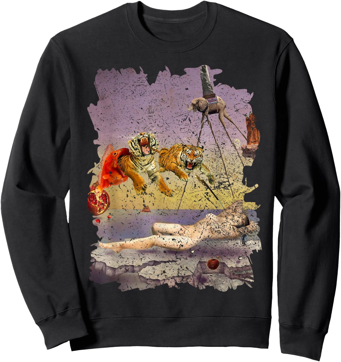 Dream Caused by the Flight of a Bee Famous Painting By Dali Sweatshirt - Sweatshirt | Black