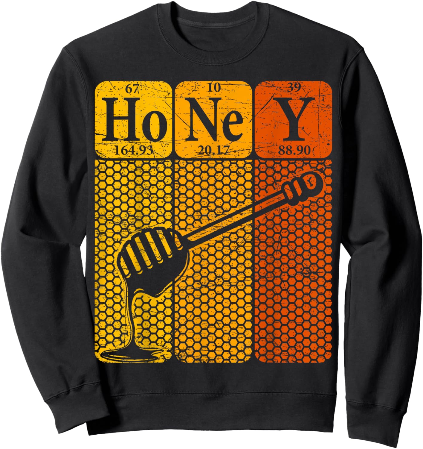 Honey Periodic Table Elements Beekeeper Retro Apiarist Sweatshirt - Sweatshirt | Black