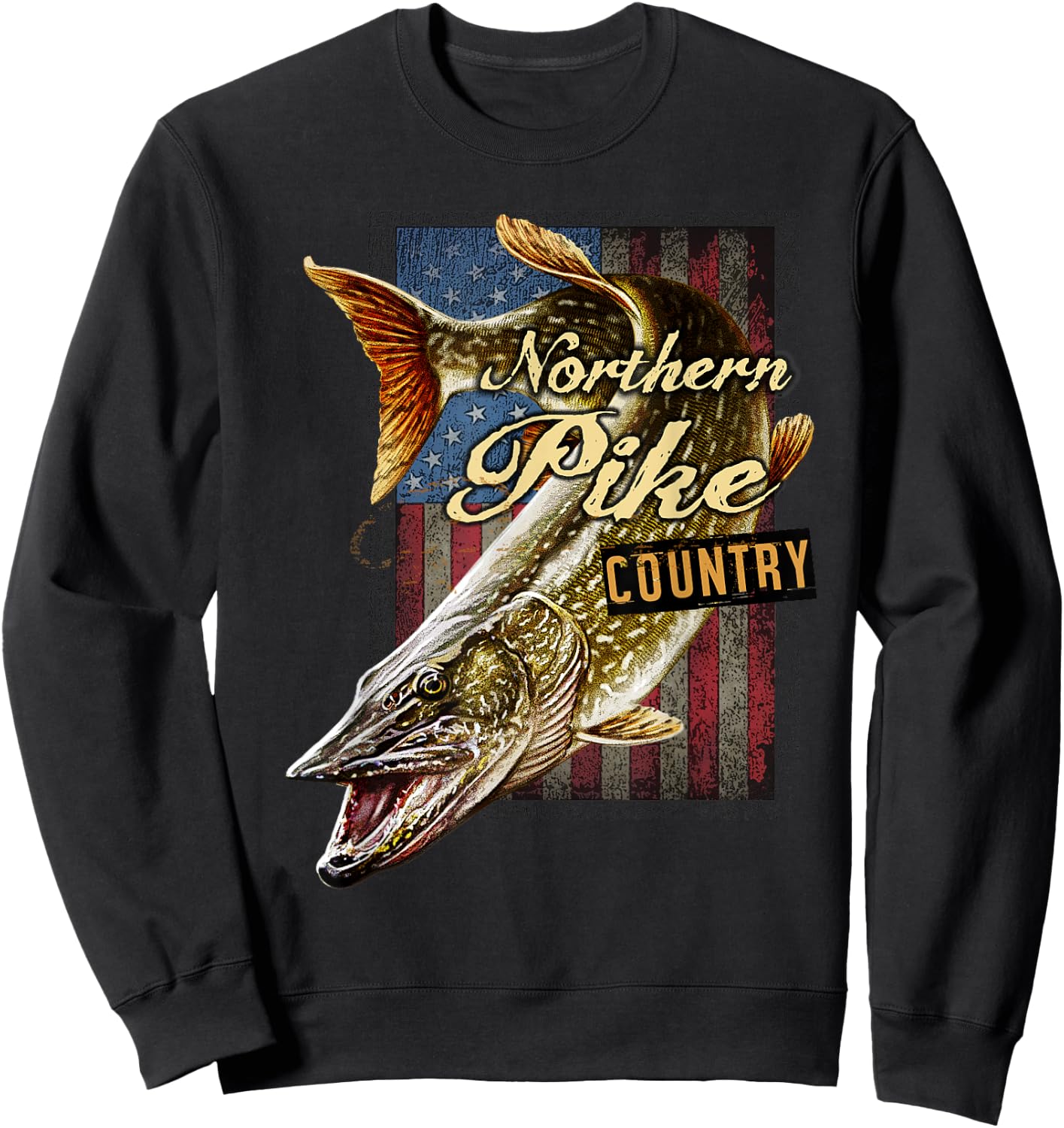 Northern Pike Country, Northern Pike fishing Sweatshirt - Sweatshirt | Black