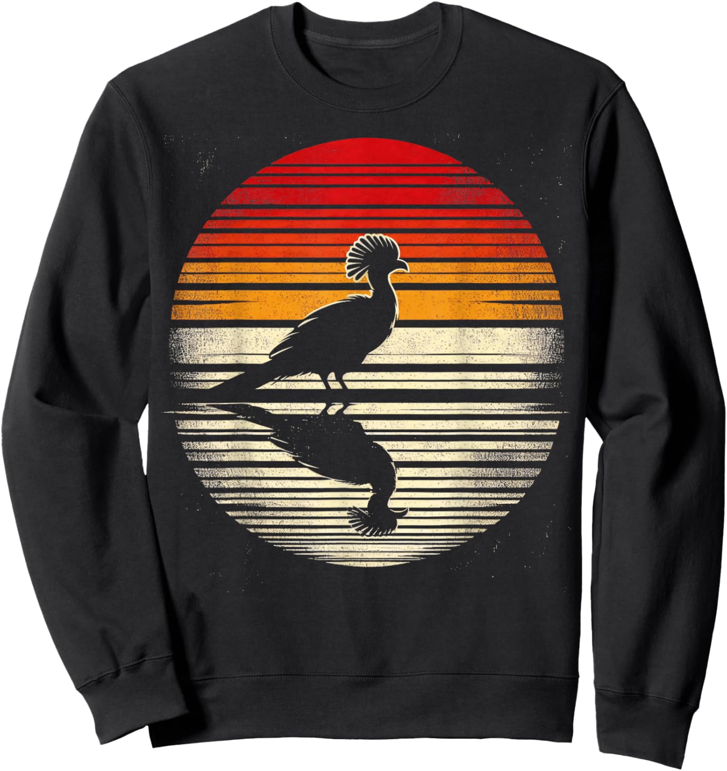 Turaco Bird Sunset Retro Style Safari Vintage 70s Sweatshirt - Sweatshirt | Black