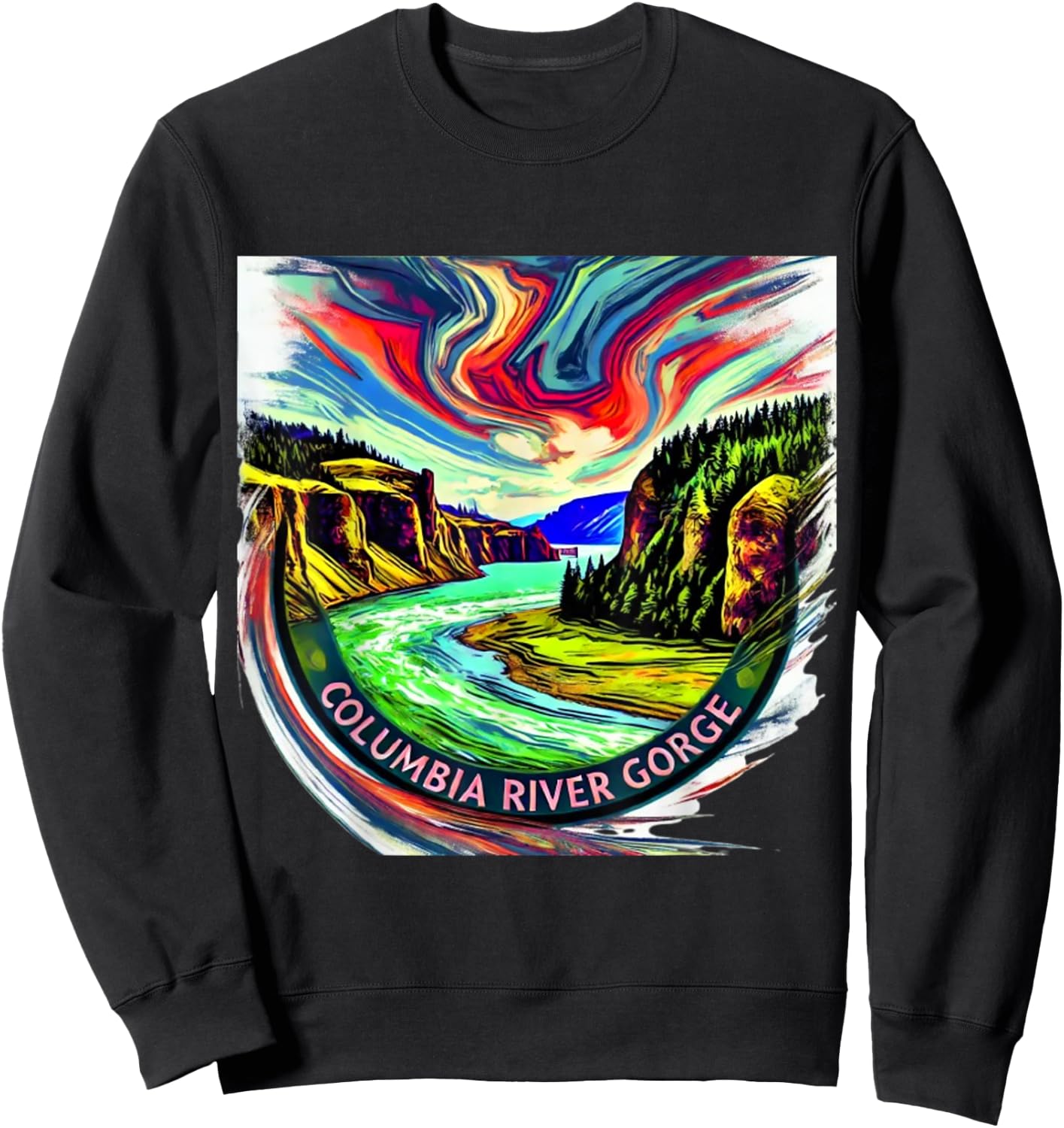 Columbia River Gorge artsy Sweatshirt - Sweatshirt | Black