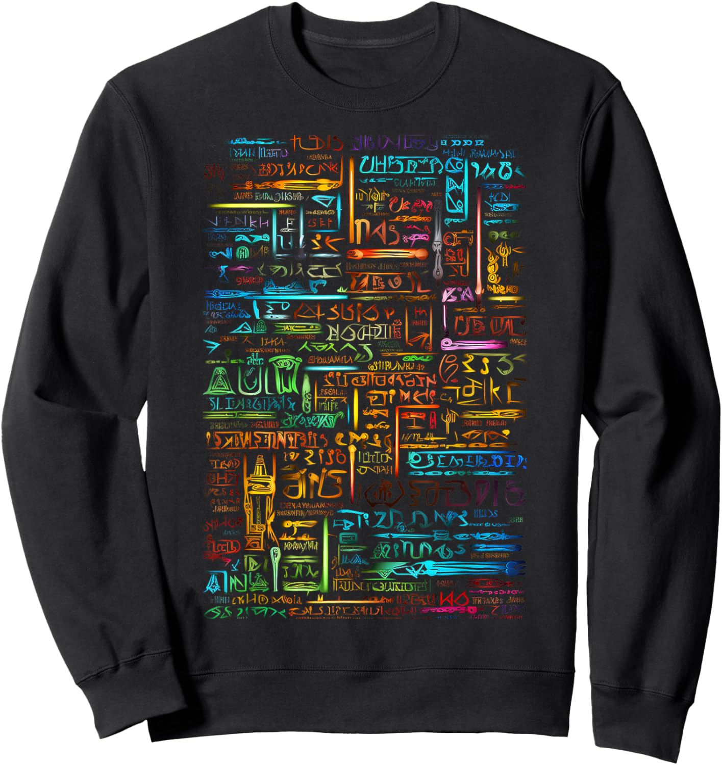 Colorful Art Graphic Motif Artwork Sweatshirt - Sweatshirt | Black