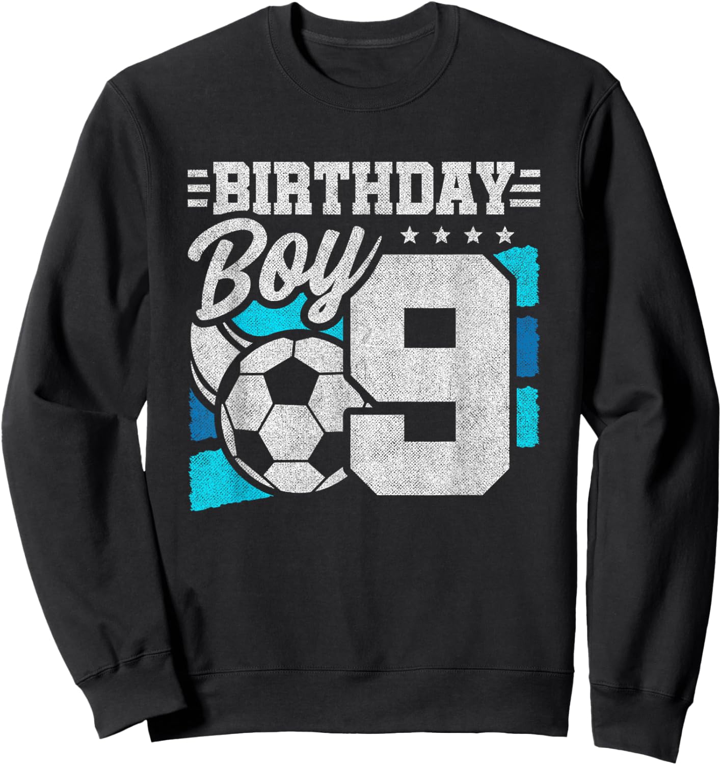 Soccer Birthday Party - 9 Year Old Boy - 9th Birthday Sweatshirt - Sweatshirt | Black