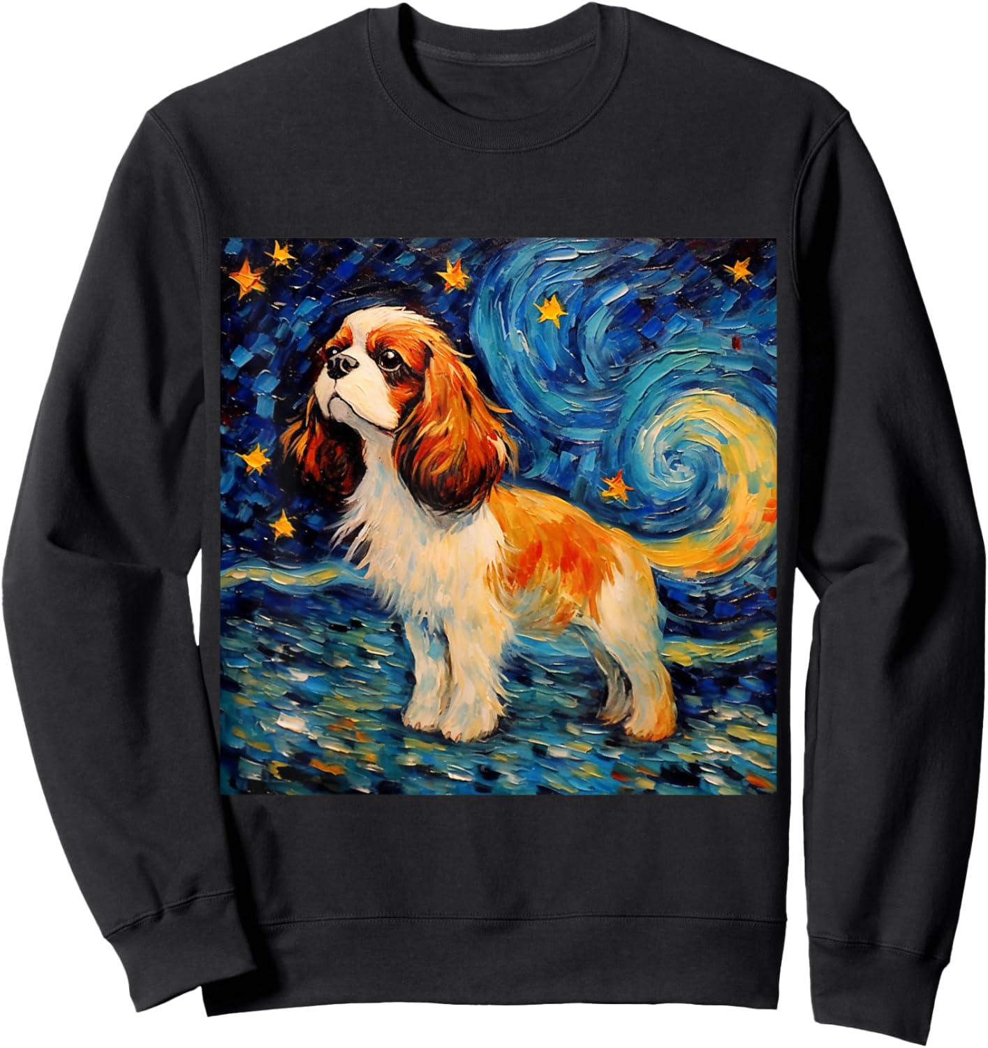 Cavalier King Charles Spaniel Starry Night Sweatshirt - Sweatshirt | Black