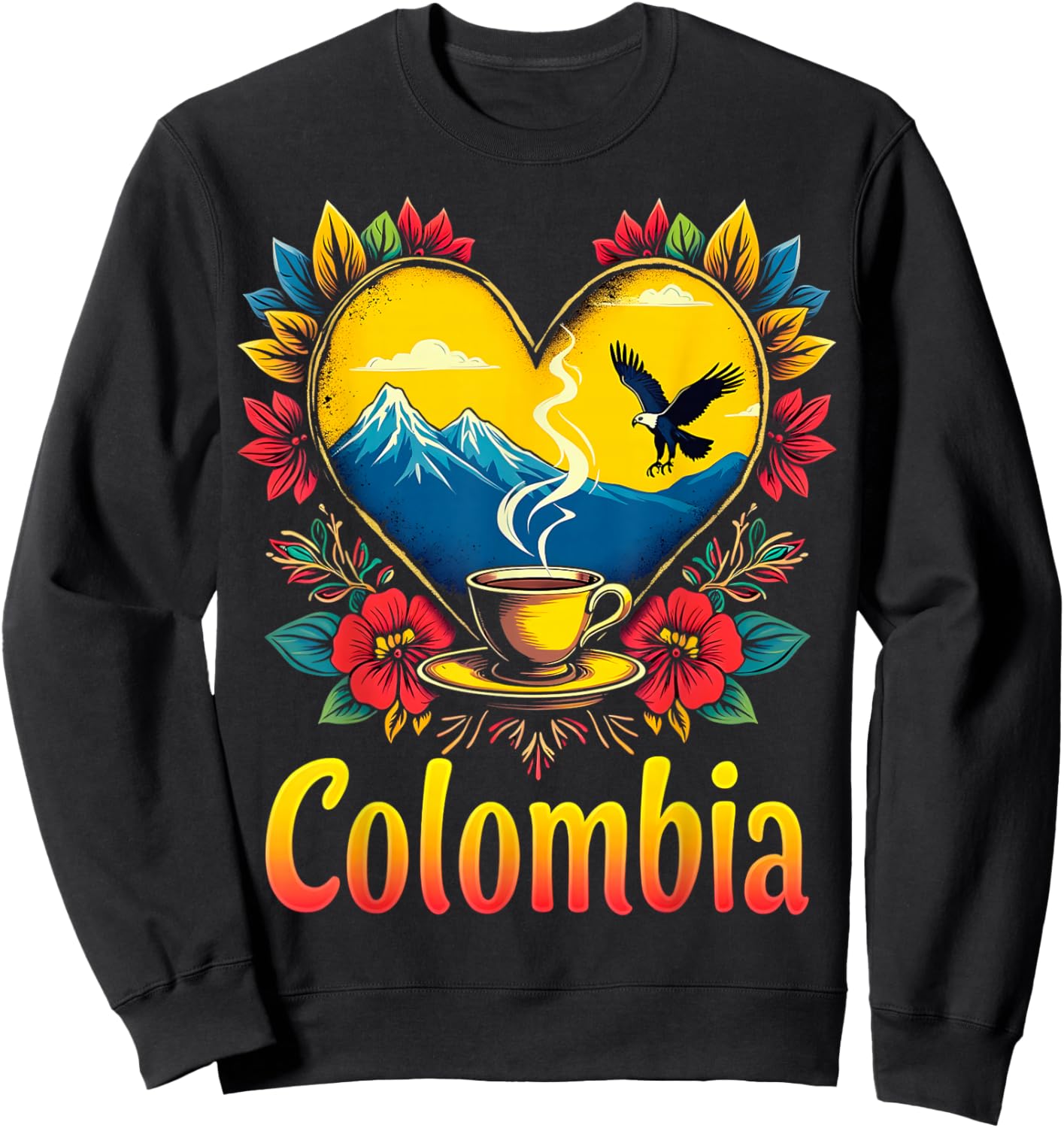 Colombia Love Heart Sweatshirt - Sweatshirt | Black