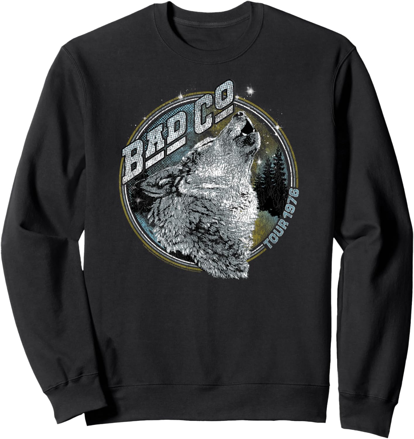 Bad Company Howling Wolf Tour 1976 Sweatshirt - Sweatshirt | Black