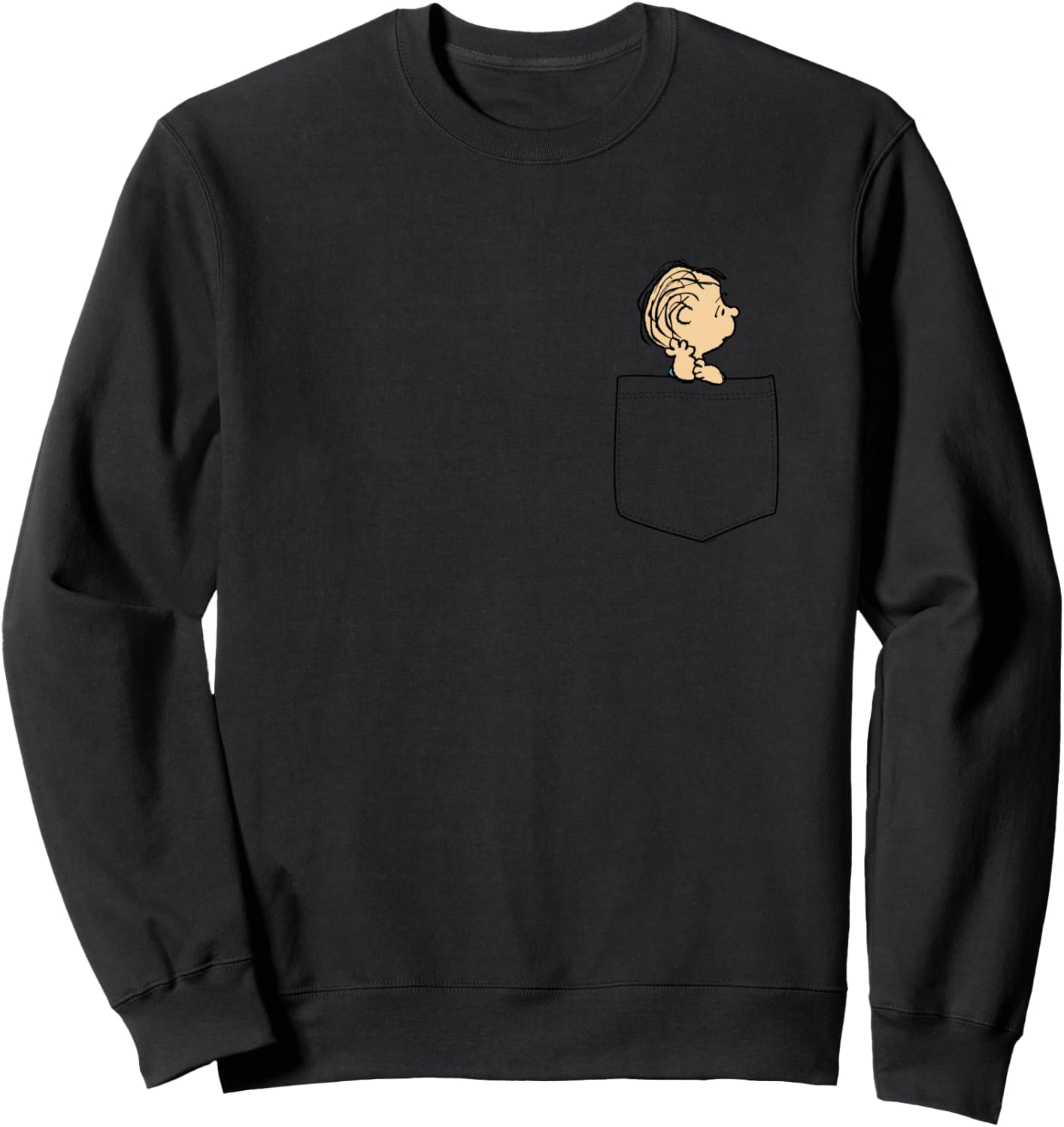 Peanuts Linus Faux Pocket Sweatshirt - Sweatshirt | Black