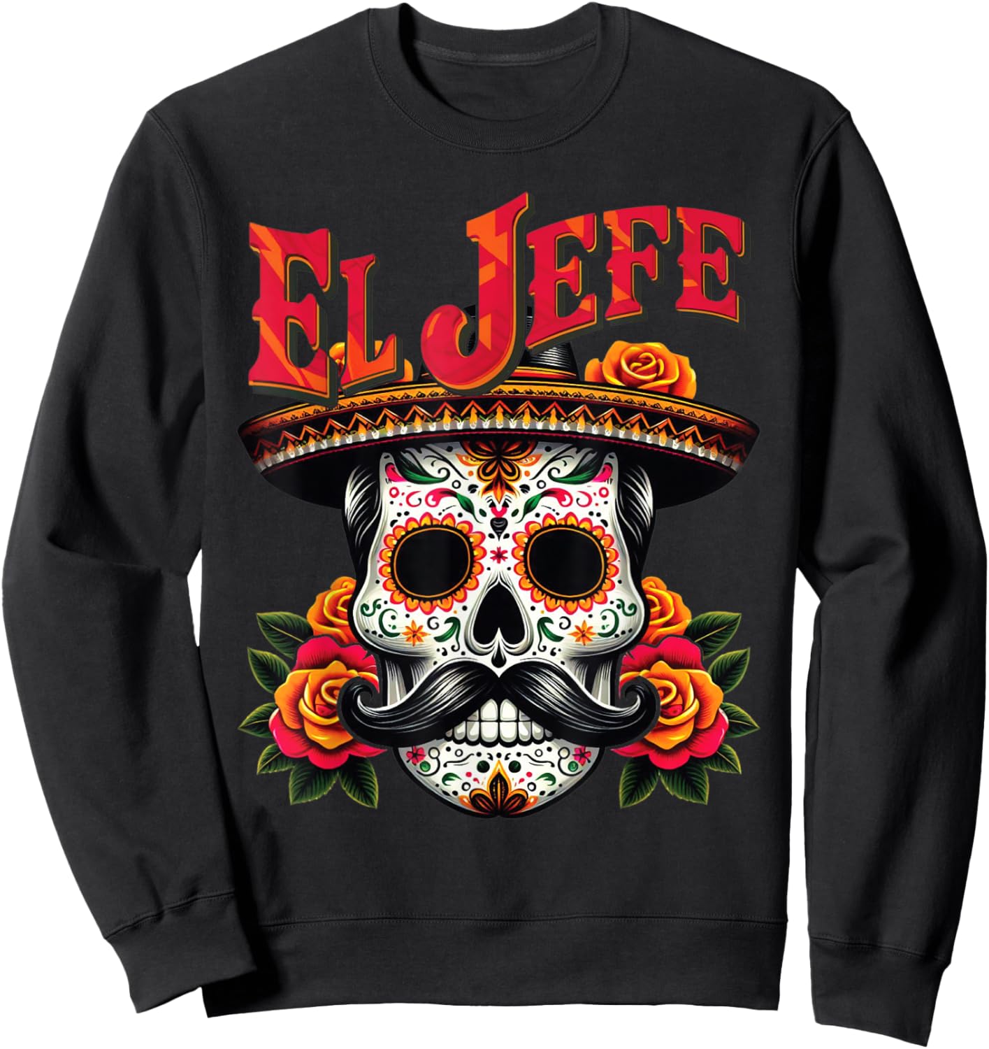 El Jefe Sugar Skull For Man Sweatshirt - Sweatshirt | Black