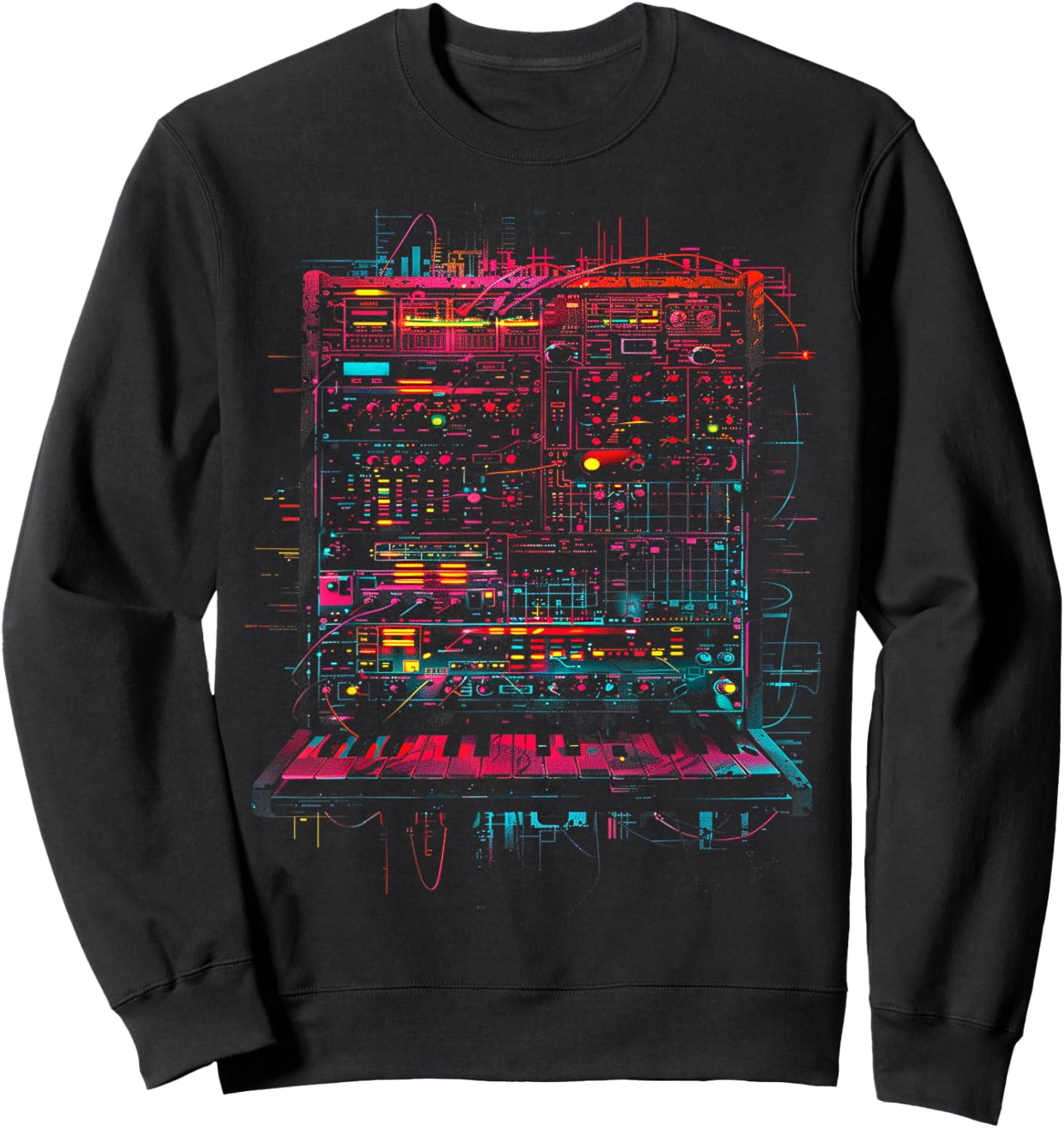 Synthesizer Cyberpunk Sweatshirt - Sweatshirt | Black