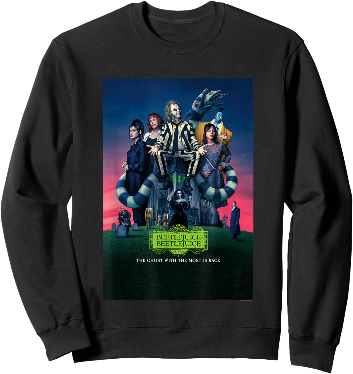 Beetlejuice Beetlejuice Ghost With The Most Is Back Poster Sweatshirt - Sweatshirt | Black