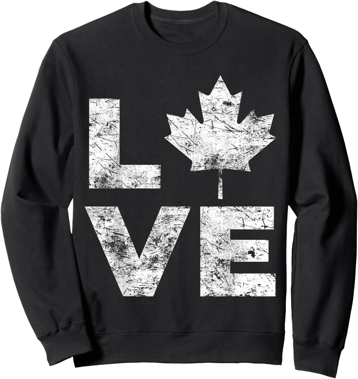 Canada Flag Love Vintage Canada Day Maple Leaf Sweatshirt - Sweatshirt | Black