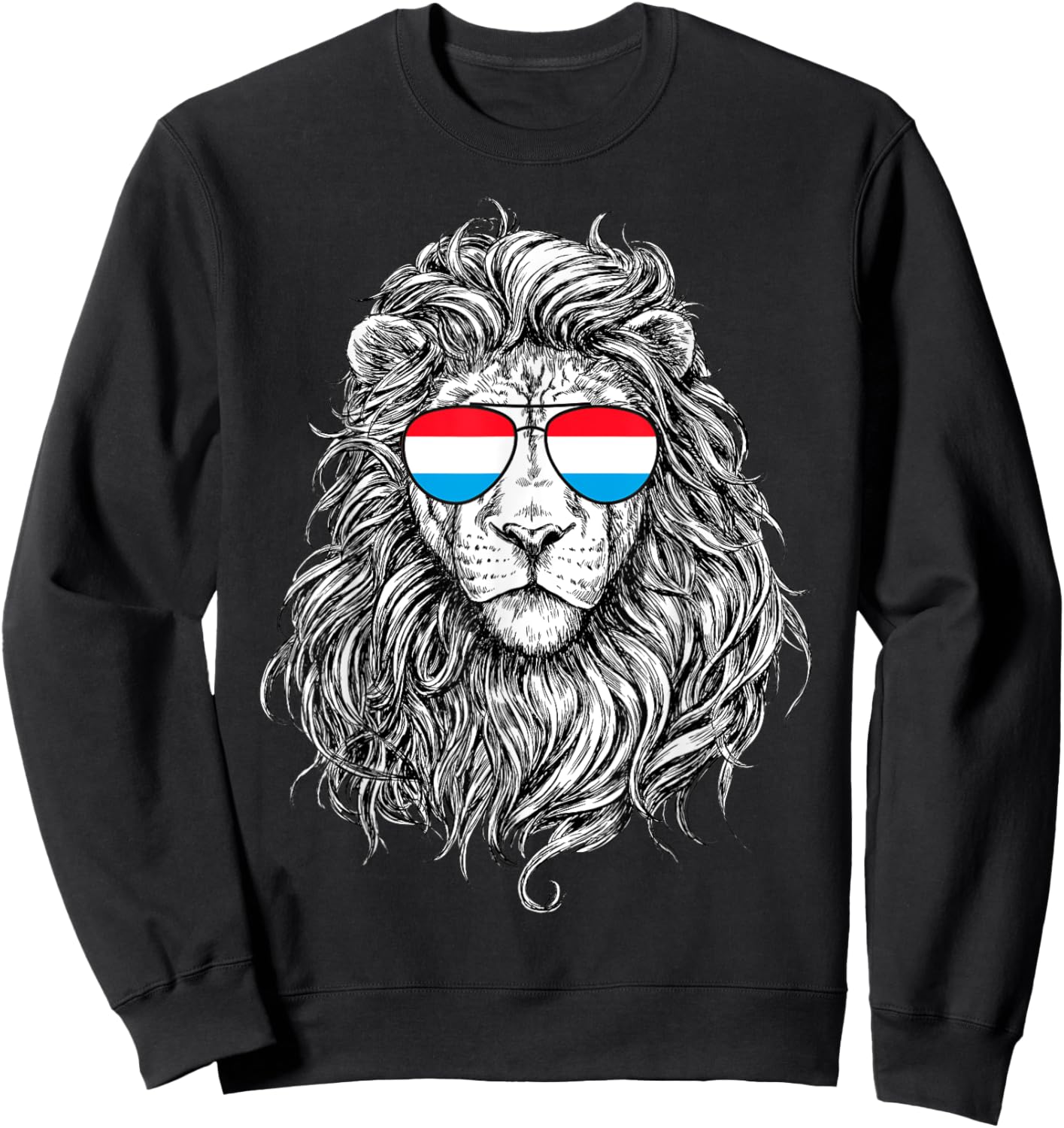 Luxembourg Flag Lion Sunglasses Gifts Love Luxembourg Sweatshirt - Sweatshirt | Black