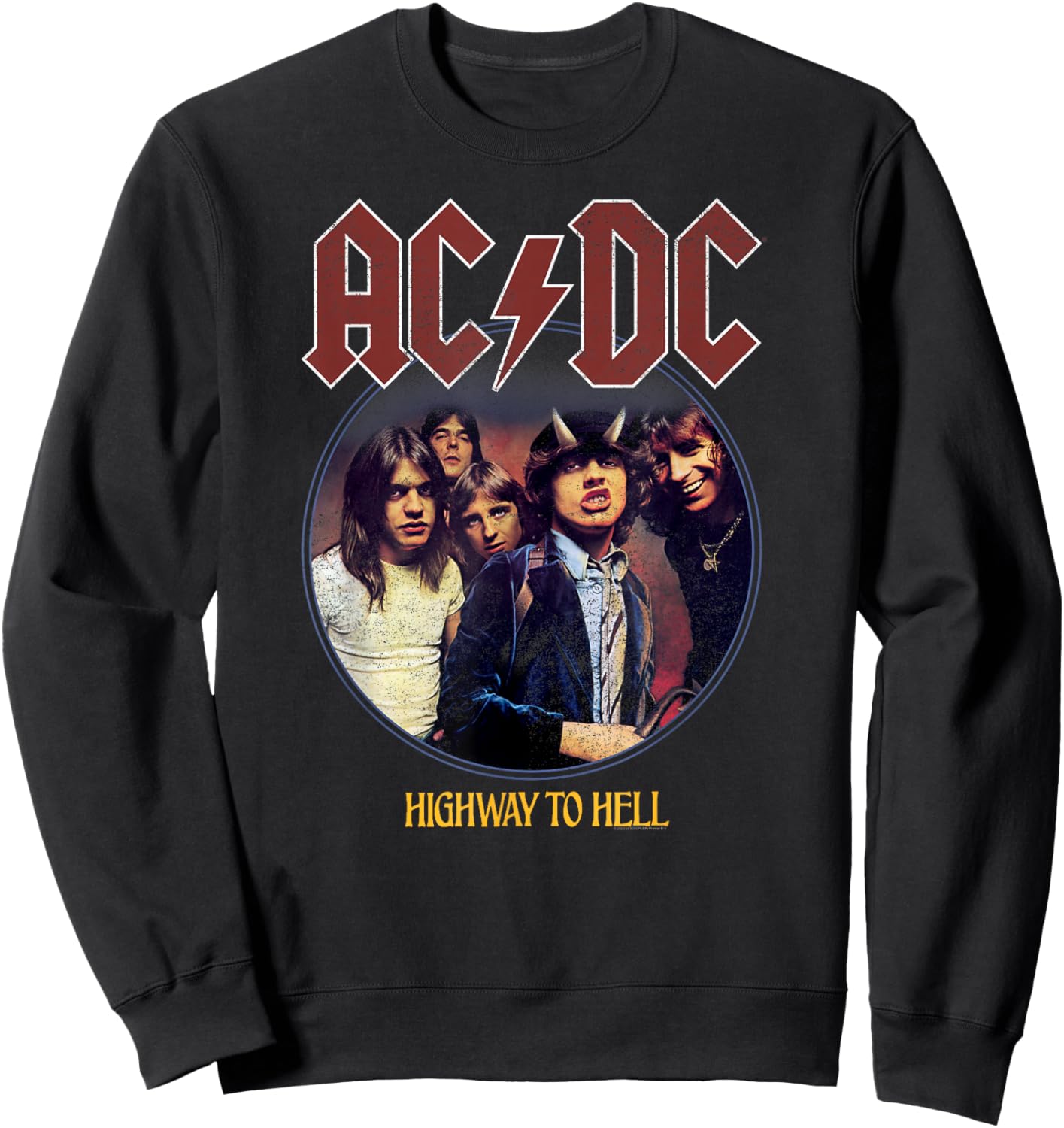 Official AC/DC Highway To Hell Rock Music Band Album Logo Sweatshirt - Sweatshirt | Black
