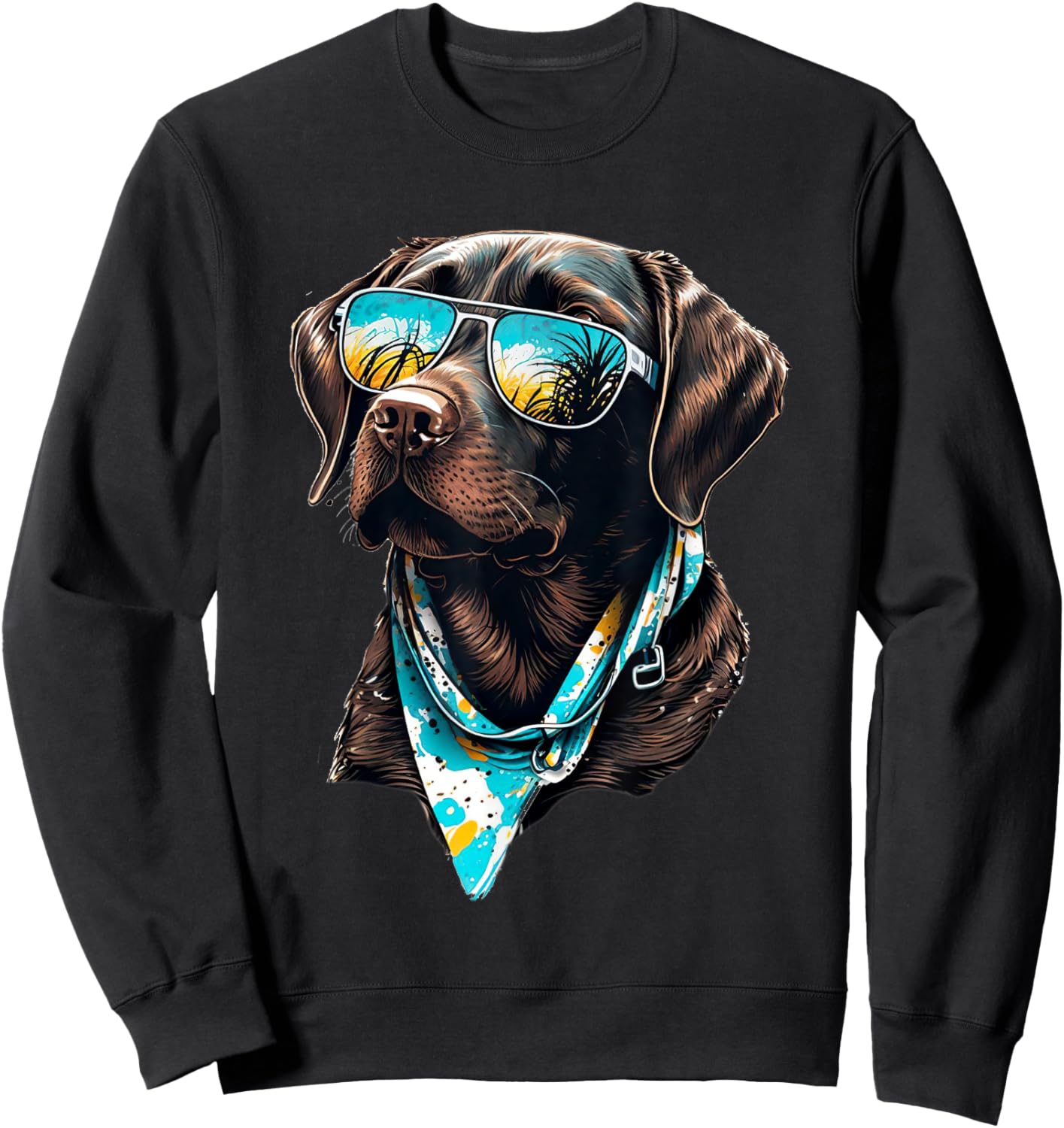 Labrador Retriever with Sunglasses Sweatshirt - Sweatshirt | Black
