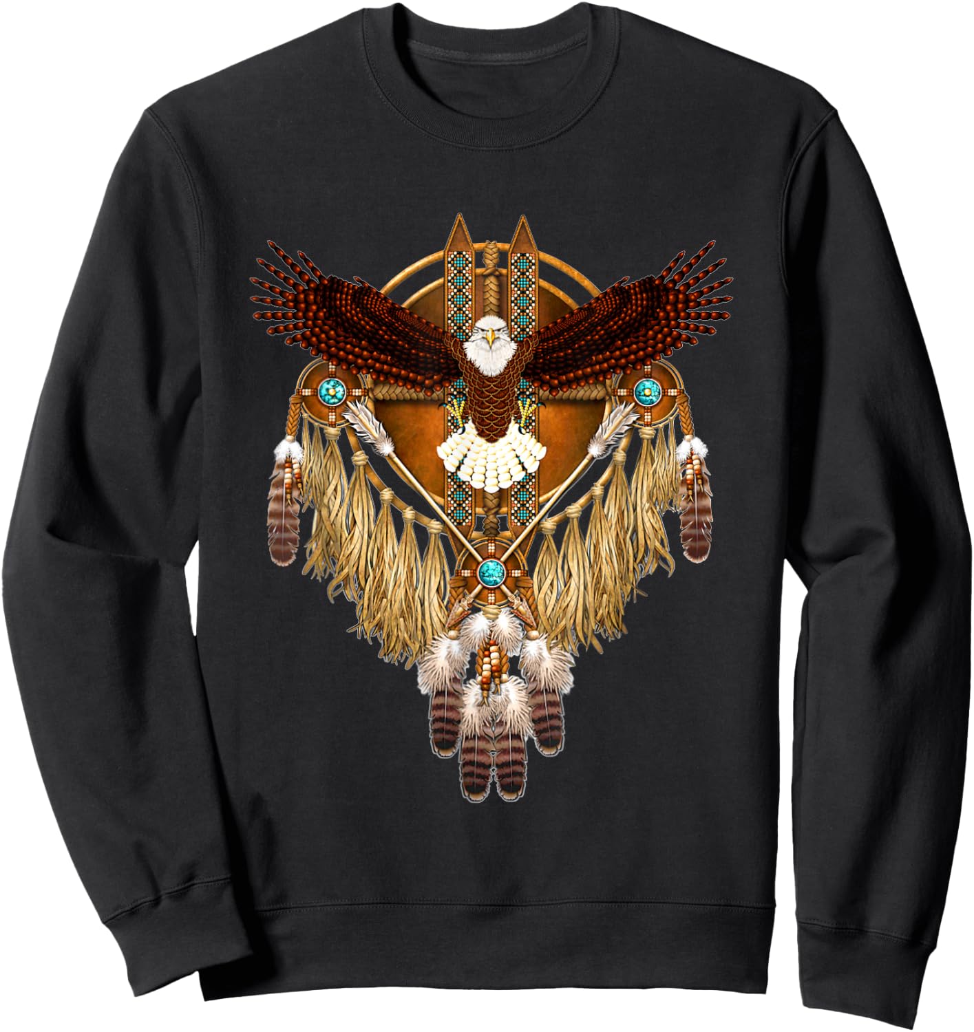 Native Indian Mystic Eagle Totem Art Northwest Coast Sweatshirt - Sweatshirt | Black
