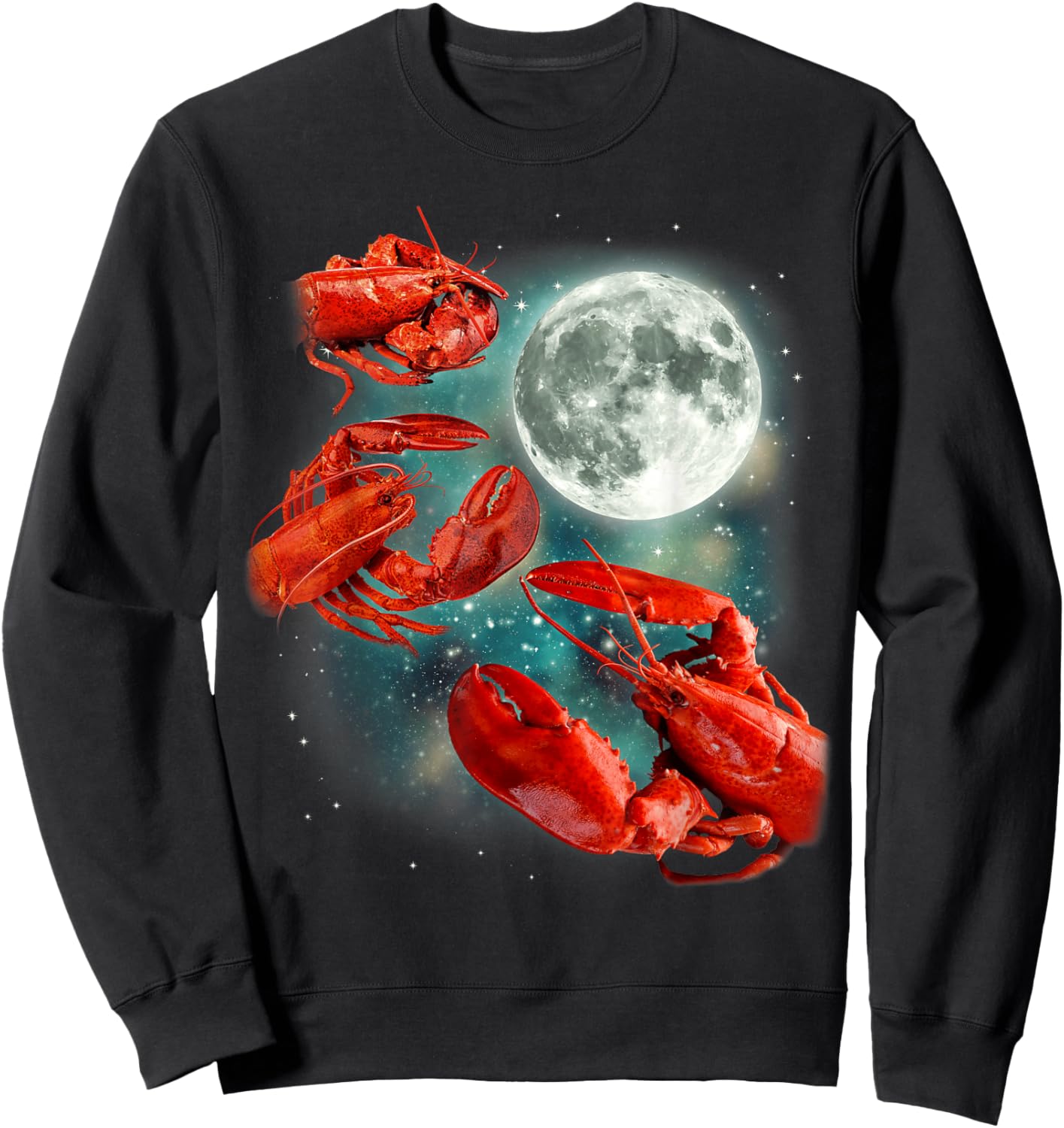 Three Lobster Moon | 3 Crustaceans Sea Lover Parody Sweatshirt - Sweatshirt | Black