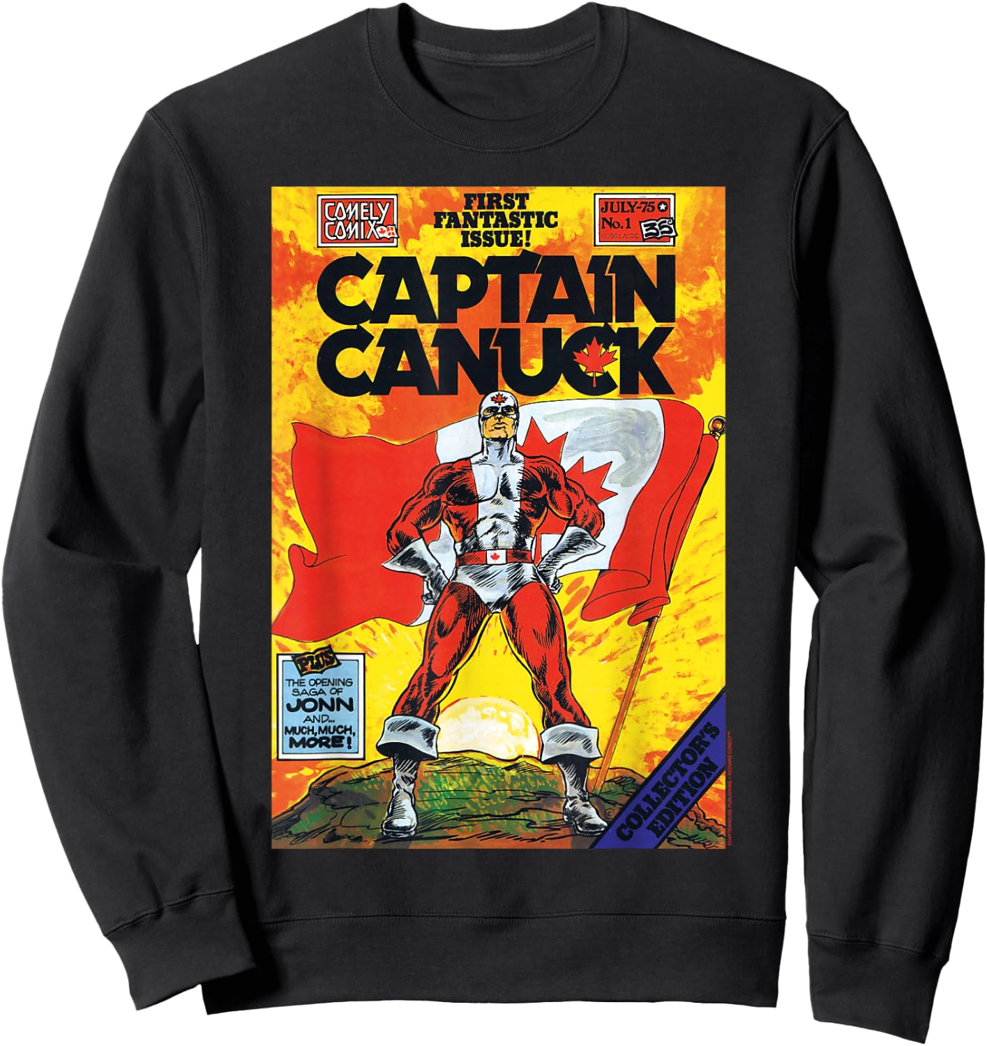 Classic Captain Canuck Issue #1 Cover Sweatshirt - Sweatshirt | Black