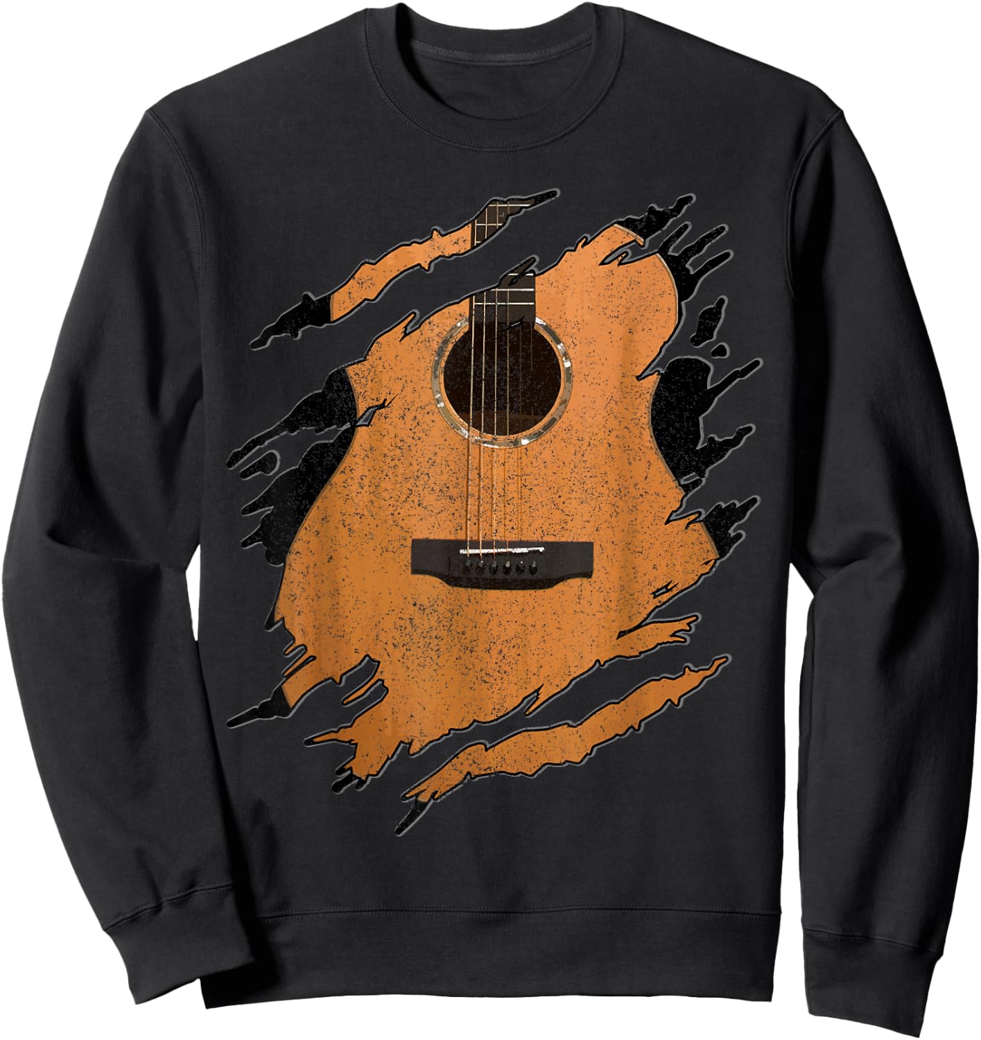 Guitar - Acoustic Music Guitarist Musician Gift Sweatshirt - Sweatshirt | Black