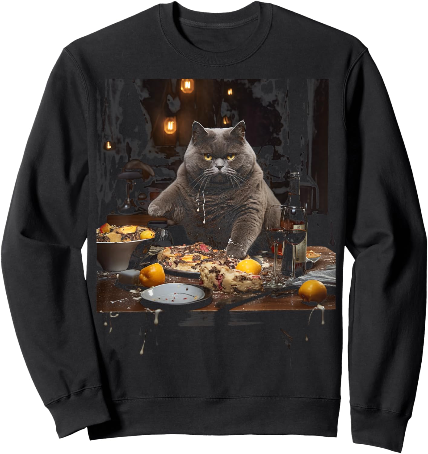 Chartreux Cat Eyes Kitty Kitten Cat Artwork Cat Face Sweatshirt - Sweatshirt | Black