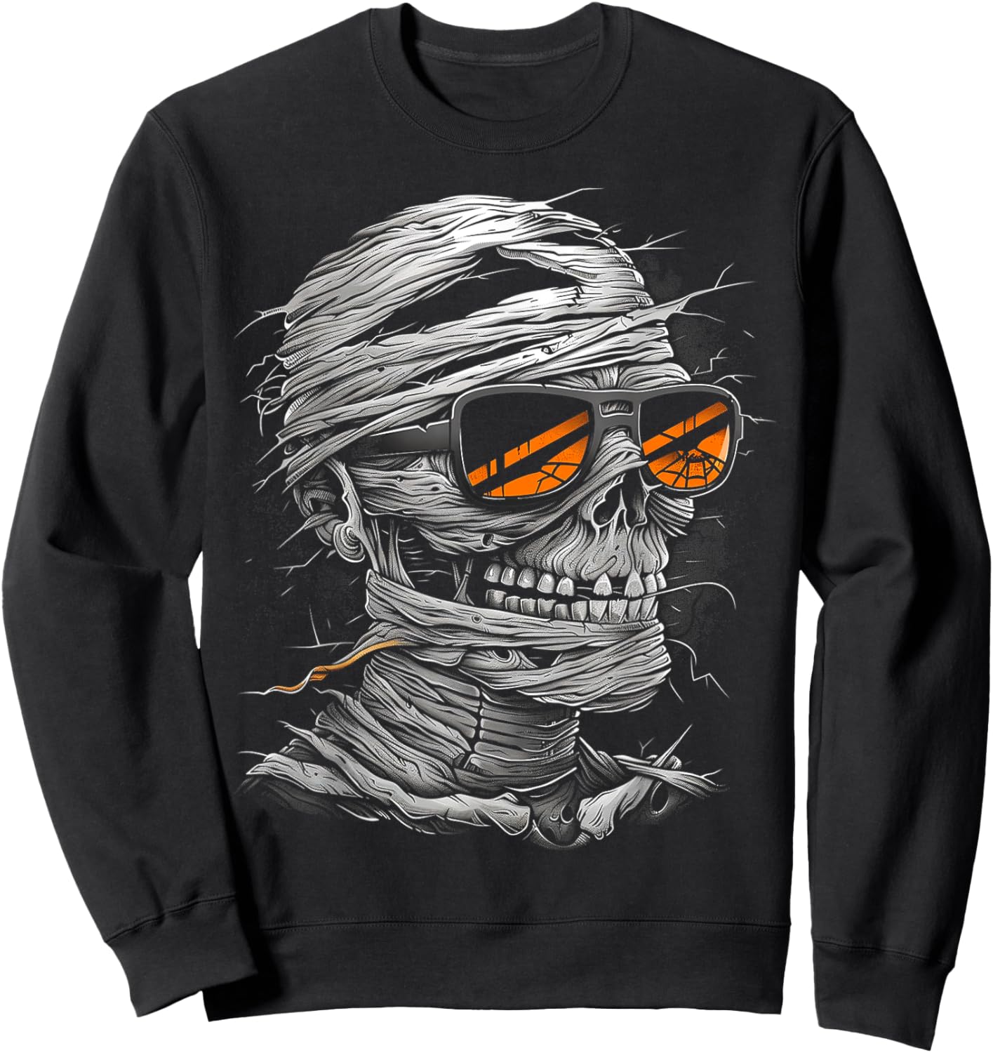 Mummy Costume Halloween Graphic Art Mummy Sweatshirt - Sweatshirt | Black