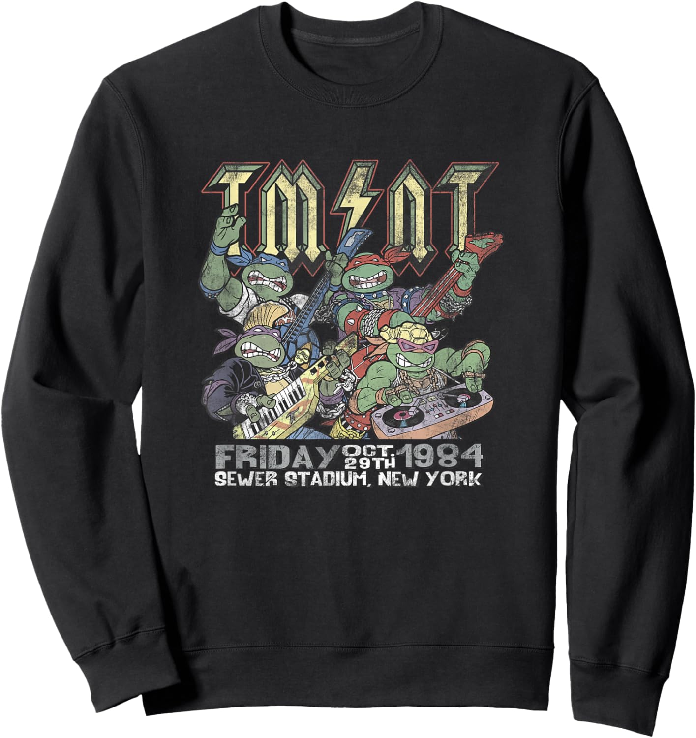 Teenage Mutant Ninja Turtles Rock And Roll Life Group Shot Sweatshirt - Sweatshirt | Black