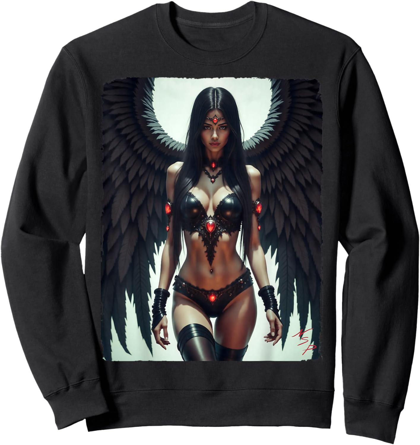 mit Mädchen drauf - Sexy Fallen Angel Pinup Girl #1 Sweatshirt - Sweatshirt | Black