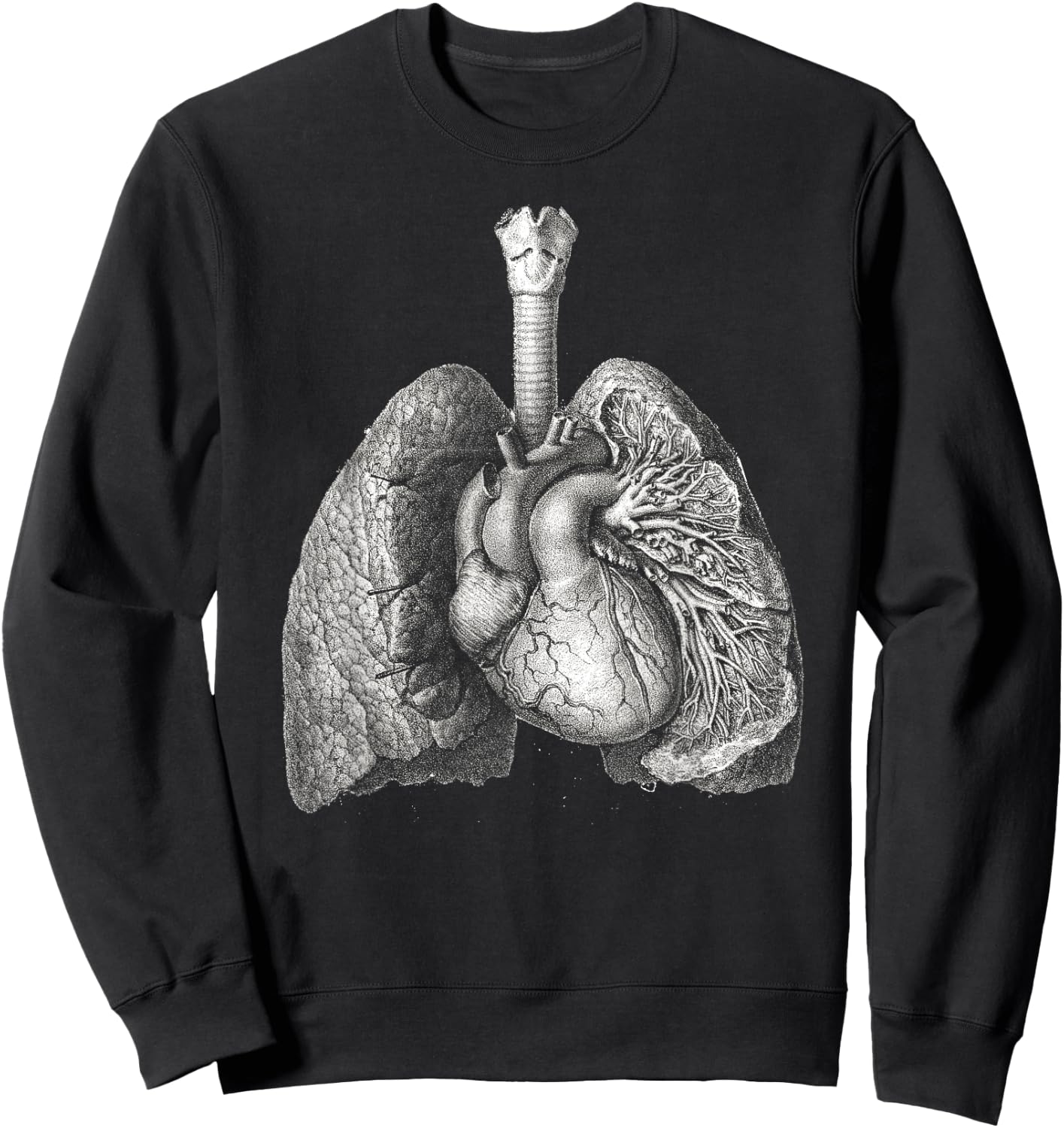 Human heart lungs Vintage medical anatomy Anatomical Lungs Sweatshirt - Sweatshirt | Black