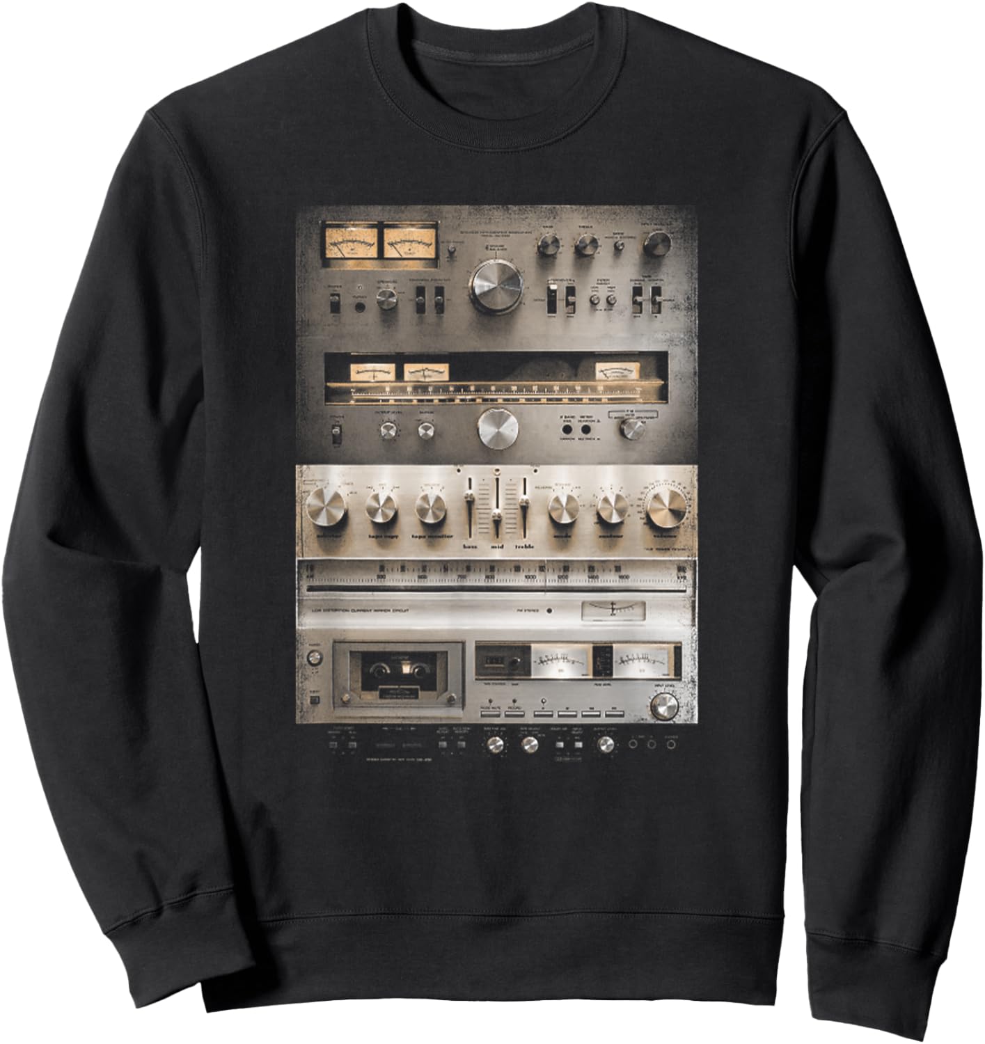 Setup Vintage Audio HiFi Sound System Mixed Media Sweatshirt - Sweatshirt | Black