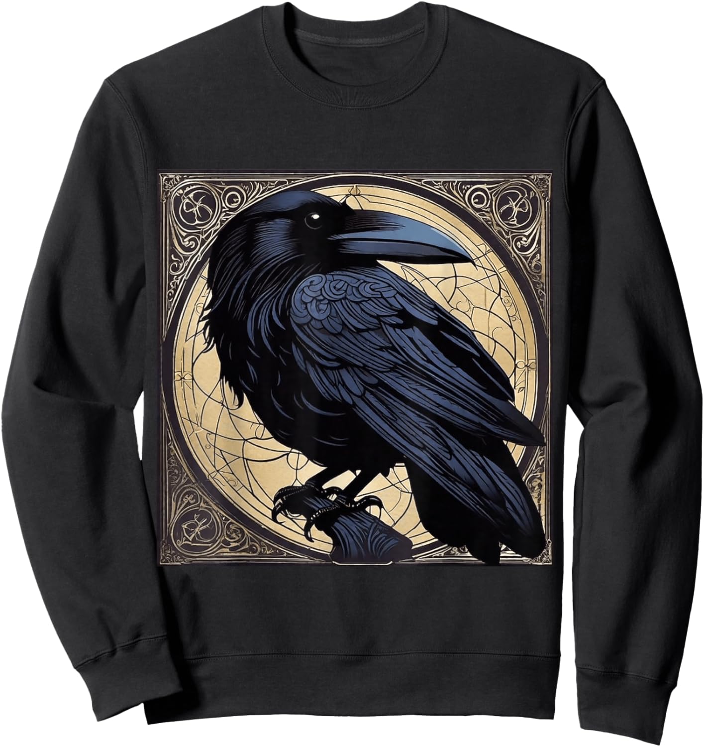Surreal Lovecraftian Raven Noir Macabre Steampunk Design Sweatshirt - Sweatshirt | Black