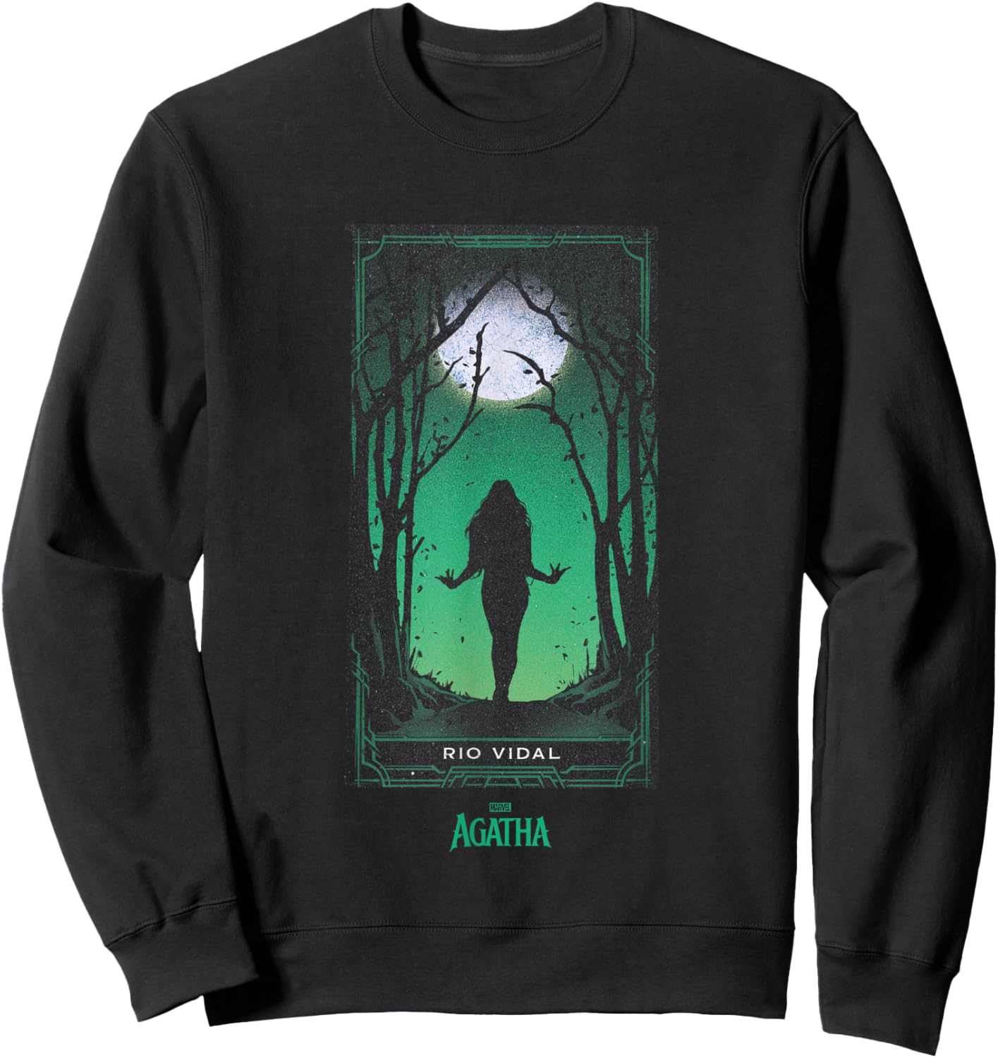 Marvel Agatha All Along Green Rio Vidal Tarot Card Vintage Sweatshirt - Sweatshirt | Black