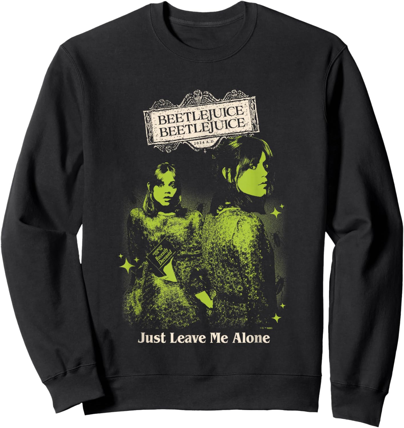 Beetlejuice Beetlejuice Just Leave Me Alone Astrid Vintage Sweatshirt - Sweatshirt | Black