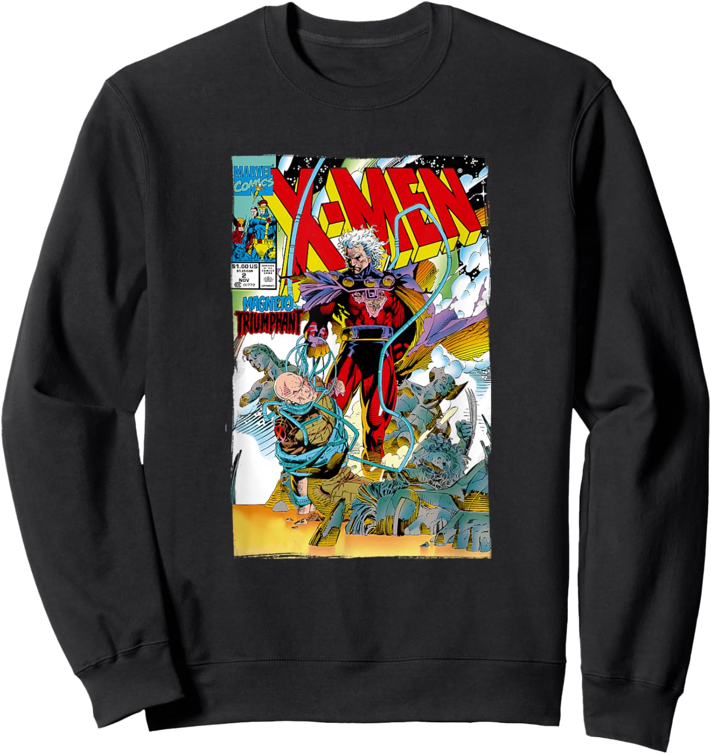 Marvel X-Men Magneto Triumphant Retro Comic Cover Sweatshirt - Sweatshirt | Black