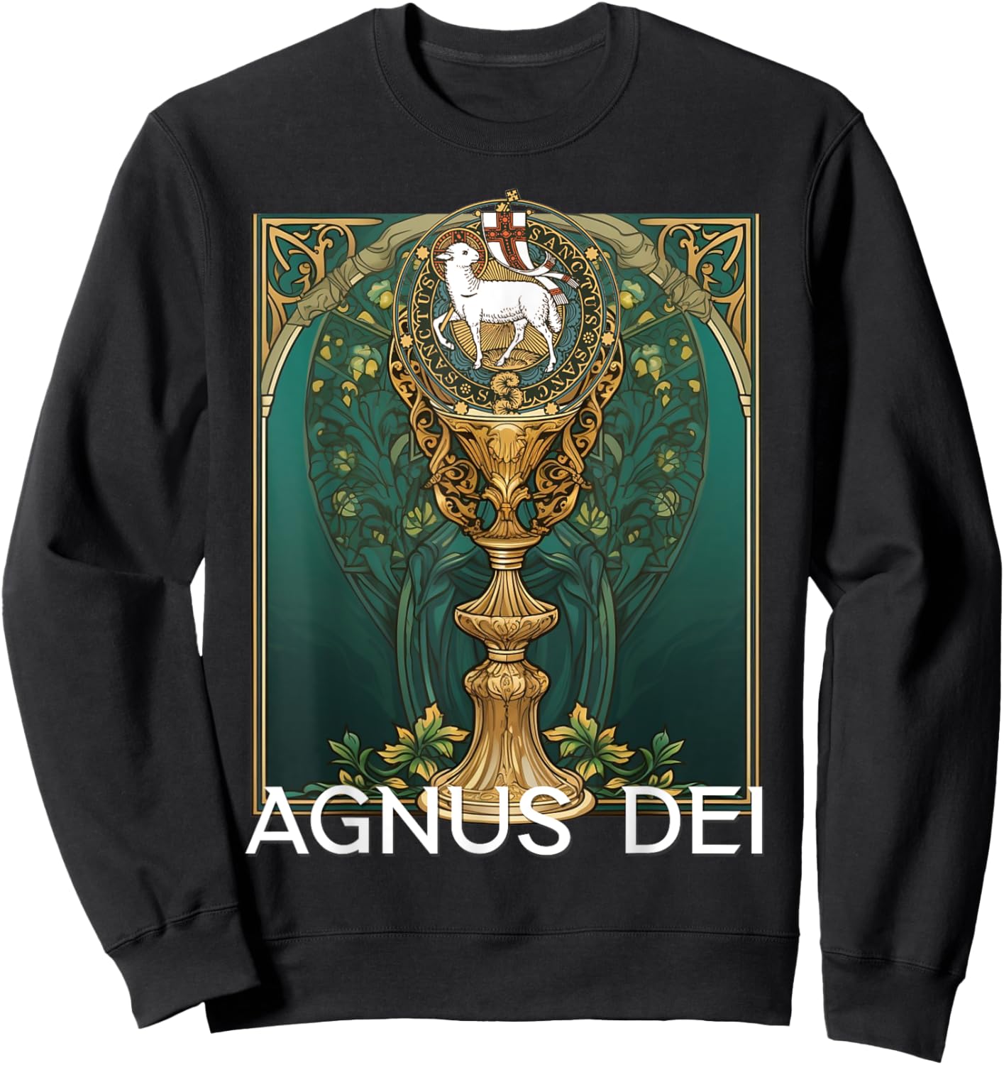 Agnus Dei Sanctus Traditional Latin Mass Catholic Sweatshirt - Sweatshirt | Black