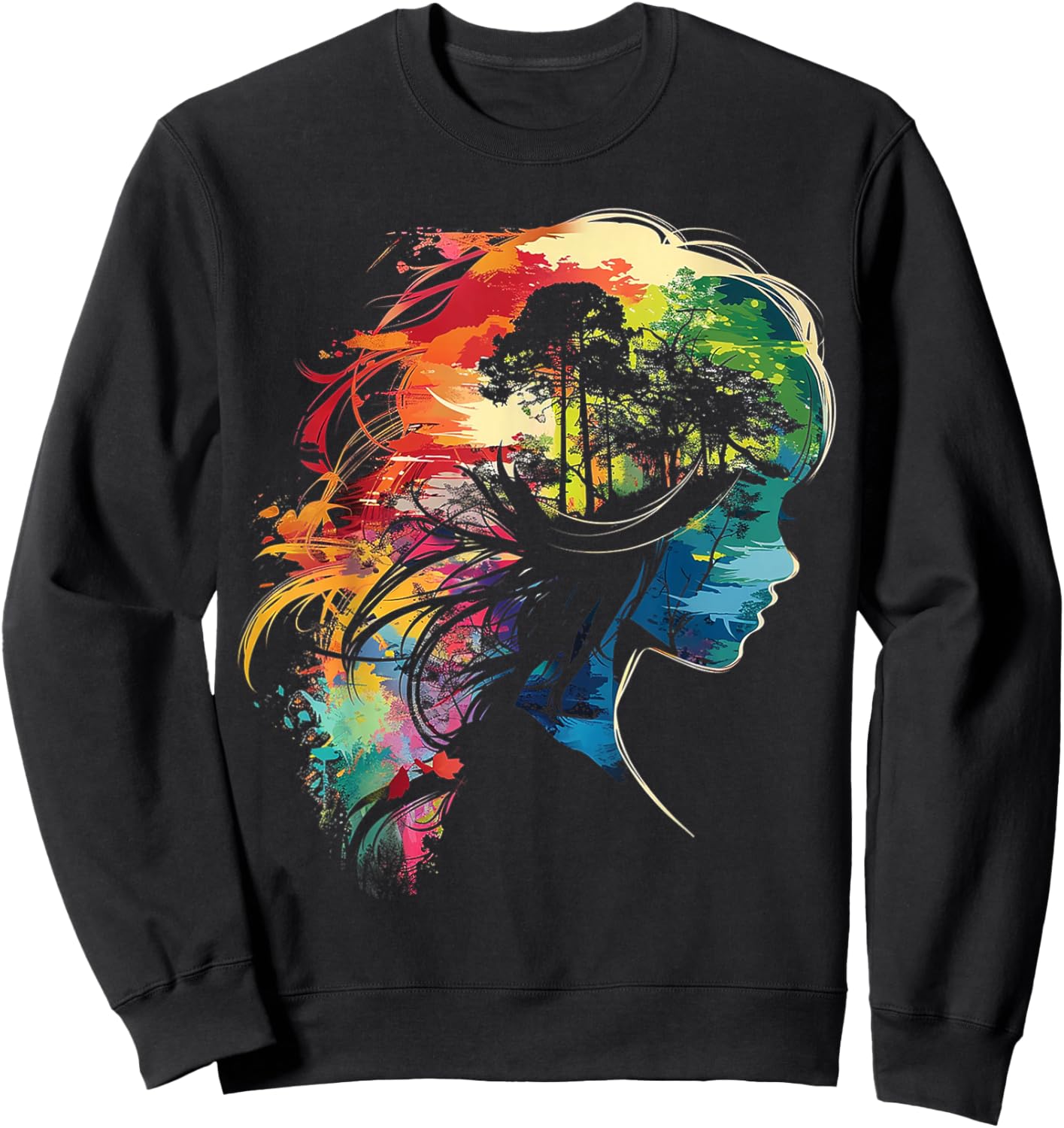 Anime Manga Motiv Bunte Illustration Anime Sweatshirt - Sweatshirt | Black