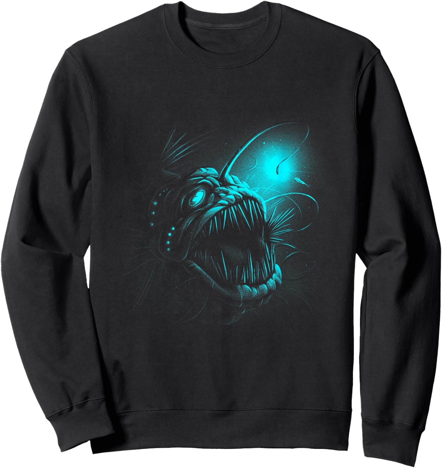 Anglerfish Deep Sea Creatures Angler Fish Ocean Sea Monster Sweatshirt - Sweatshirt | Black