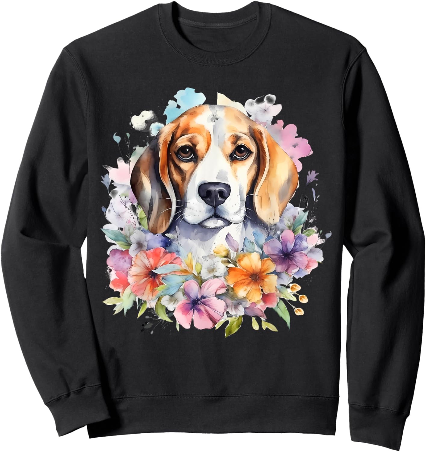 Watercolor Beagle Sweatshirt - Sweatshirt | Black