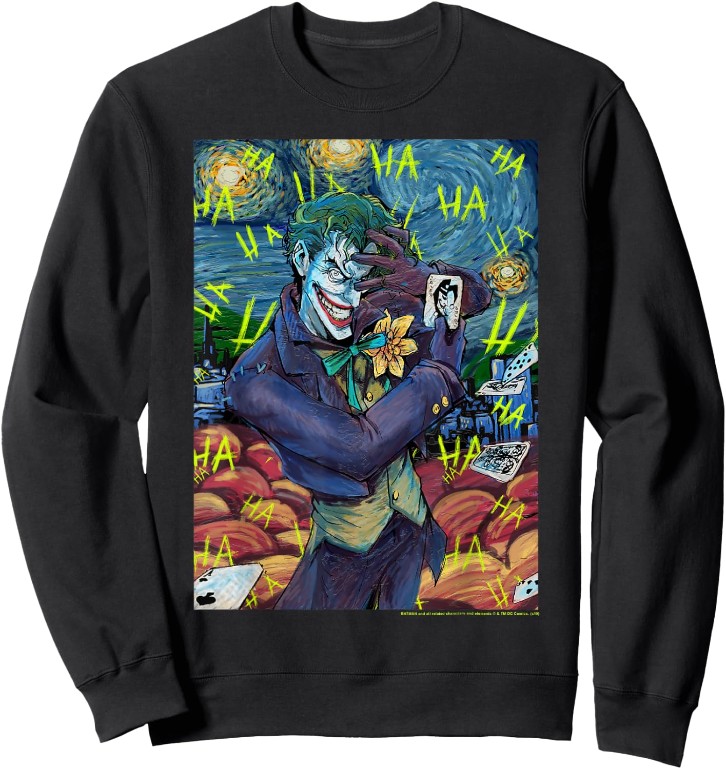 DC Comics The Joker Starry Night Style Portrait Sweatshirt - Sweatshirt | Black