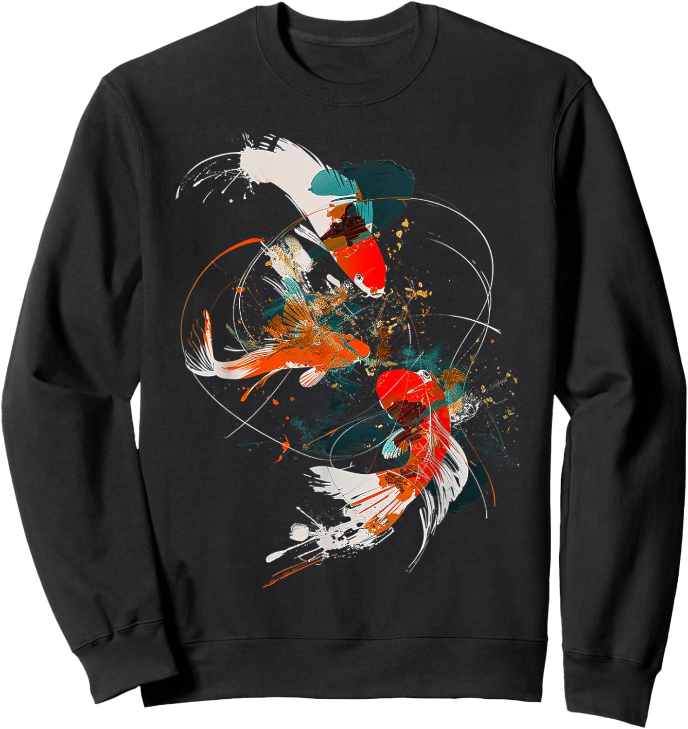 Fish Abstract Art Geometric Animal Pet Graphic Fish Sweatshirt - Sweatshirt | Black
