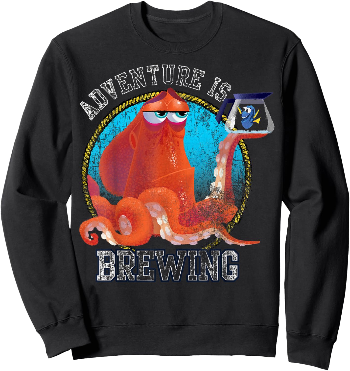 Disney Pixar Finding Dory Hank and Dory Adventure is Brewing Small Sweatshirt - Sweatshirt | Black