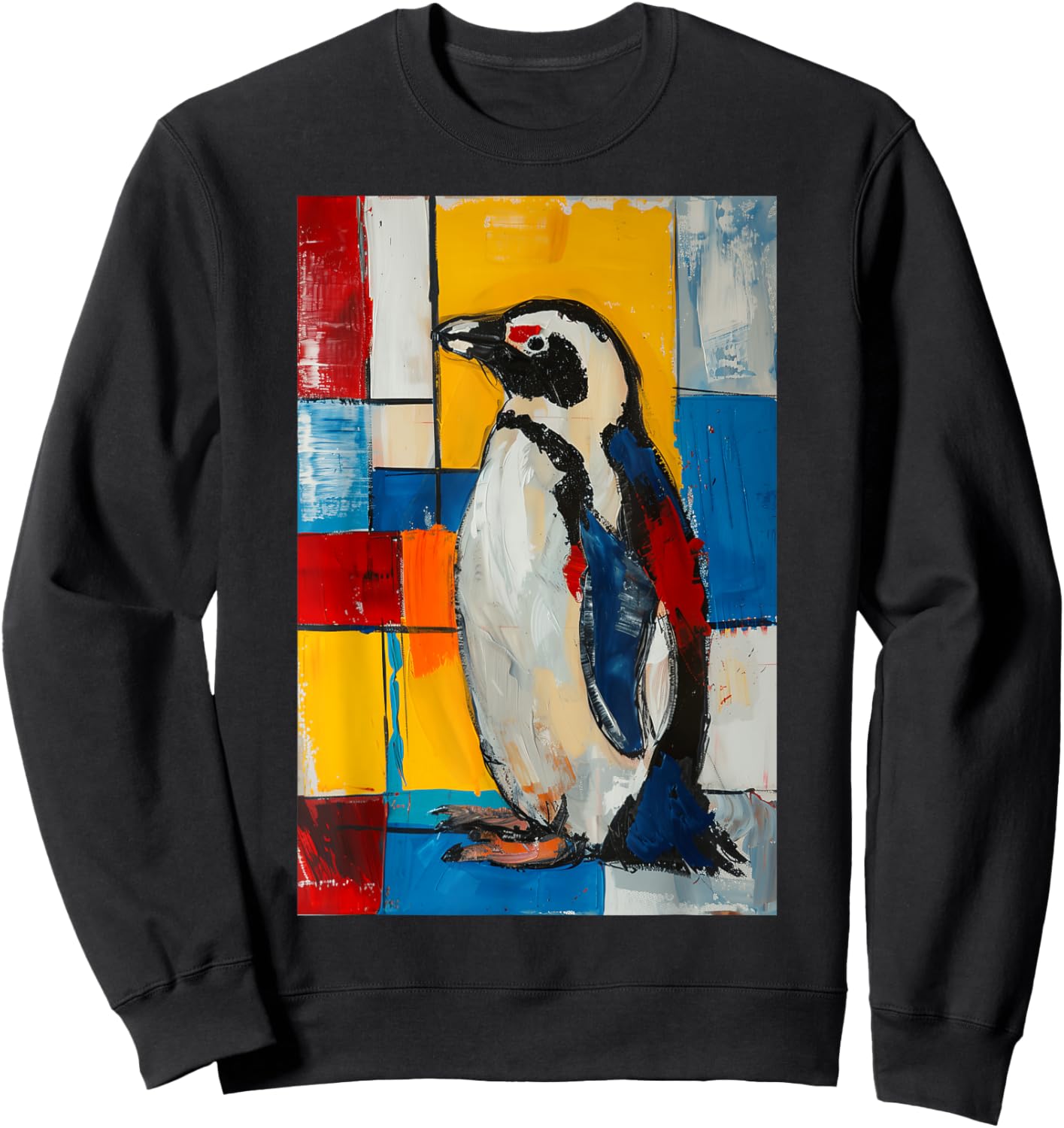 Penguin Abstract Art Sweatshirt - Sweatshirt | Black