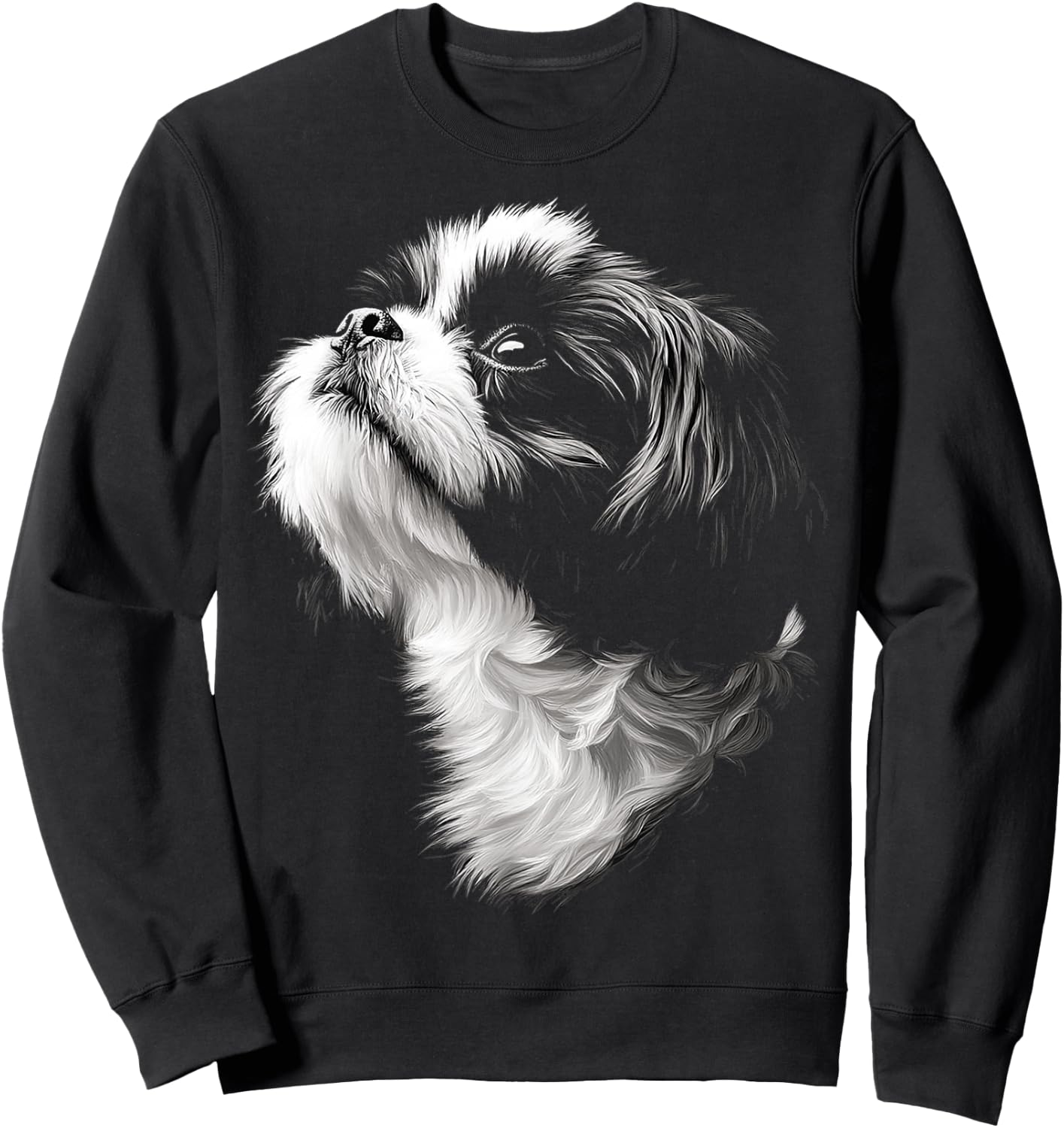 Shih Tzu Dog Graphic Pet Artwork Shih Tzu Sweatshirt - Sweatshirt | Black