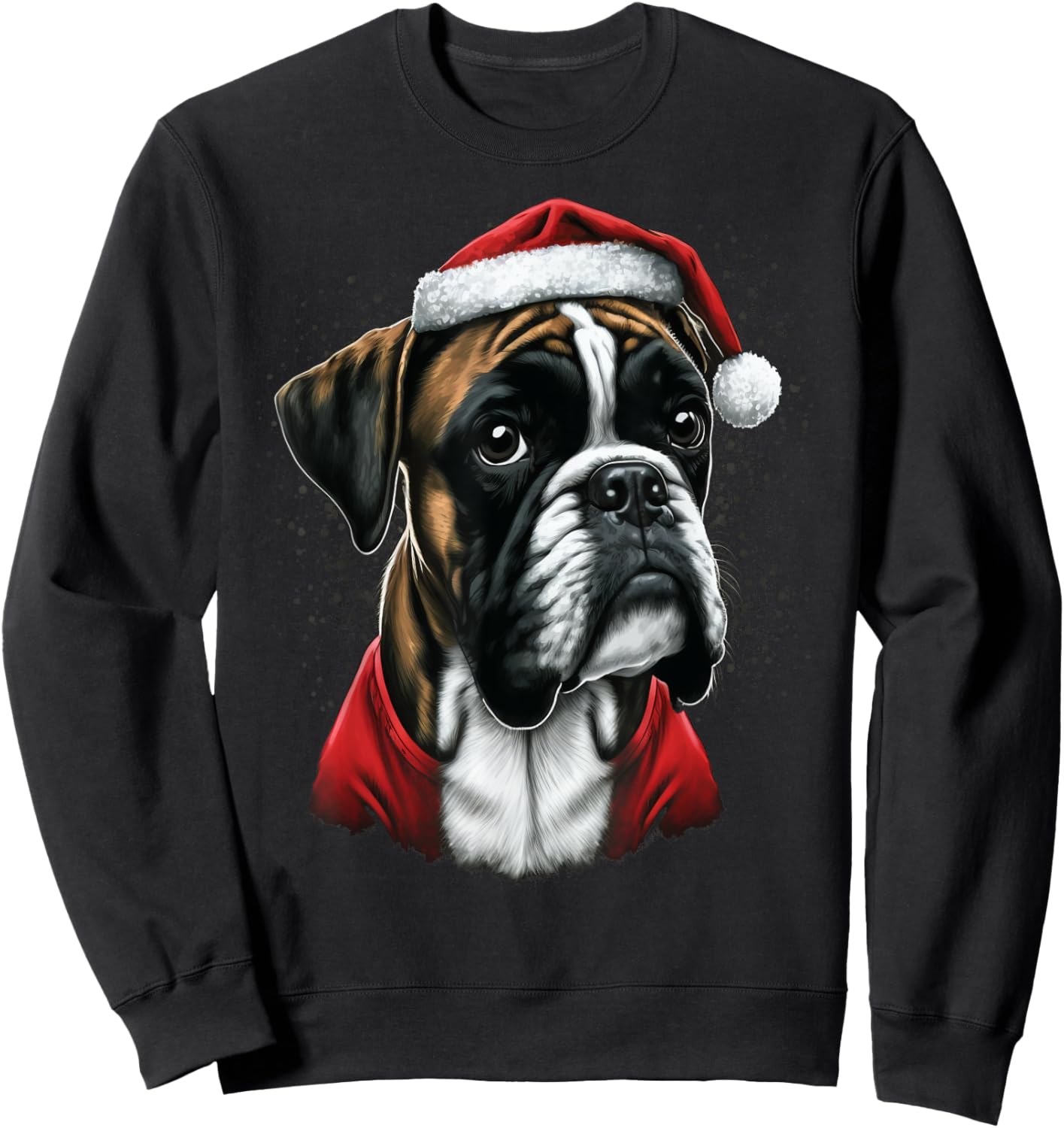 Xmas Boxer Dog Santa on Christmas Boxer Dog Men Women Kids Sweatshirt - Sweatshirt | Black