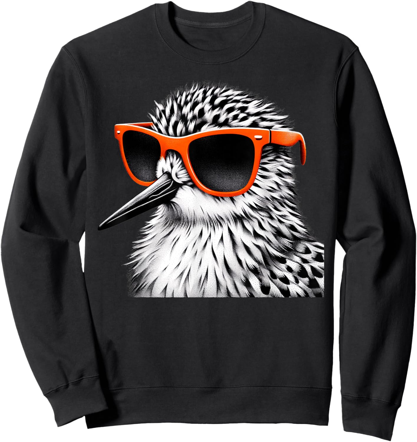 Cool Sandpiper Bird Wearing Sunglasses Graphic Art Sweatshirt - Sweatshirt | Black