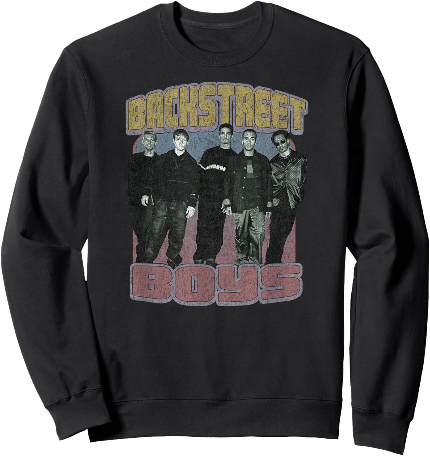 Backstreet Boys – Distressed Group Photo Sweatshirt - Sweatshirt | Black