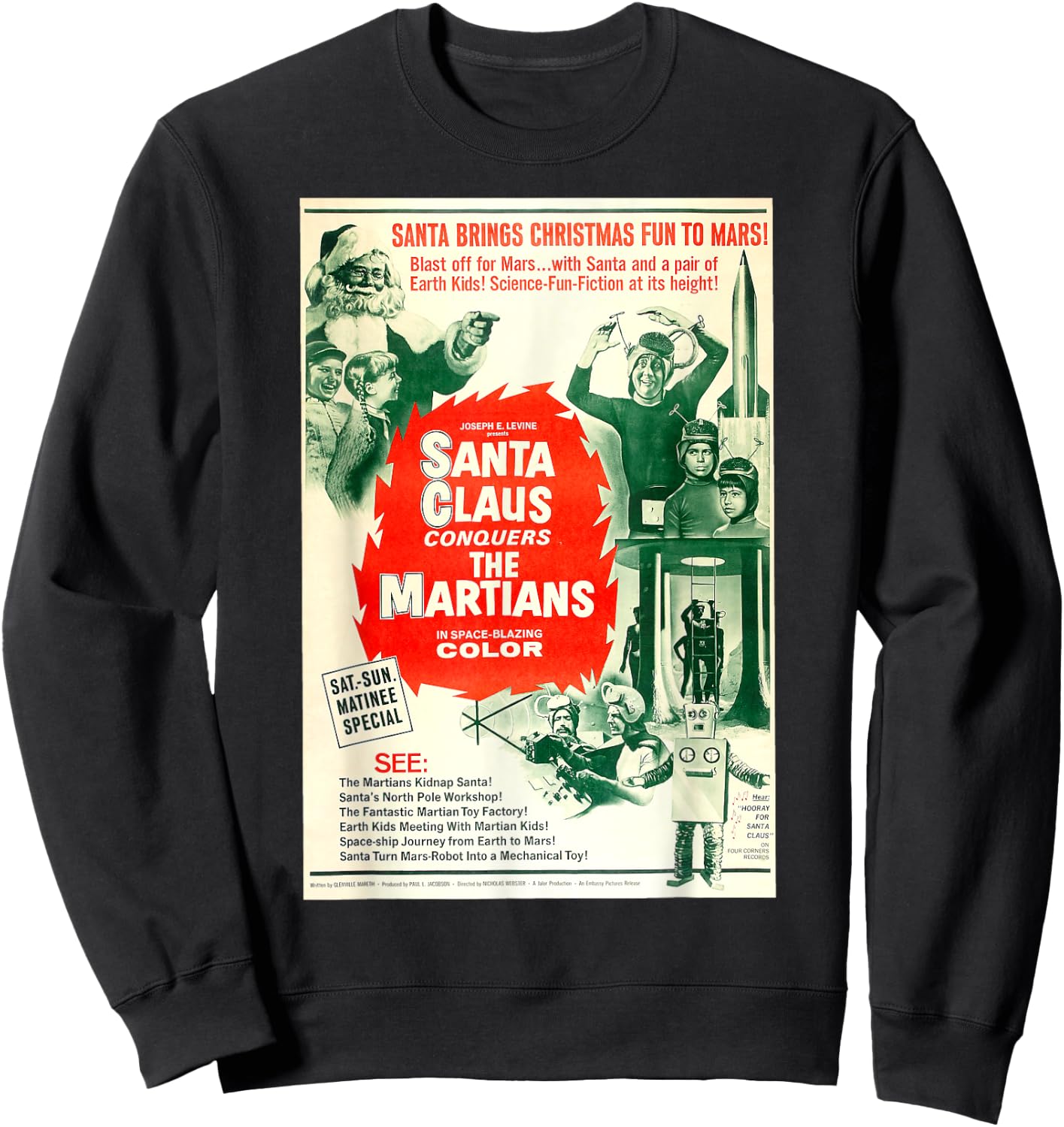 Santa Claus Halloween Christmas Poster Horror Sci Fi Movie Sweatshirt - Sweatshirt | Black