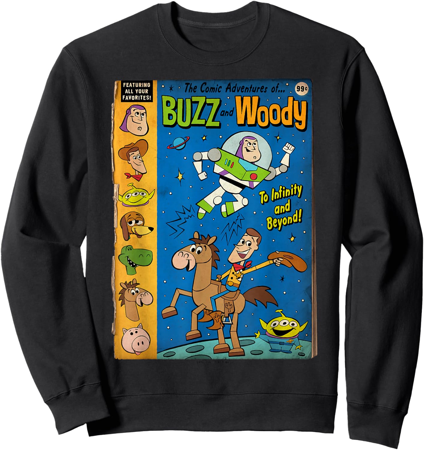Disney Pixar Toy Story Comic Adventures Of Buzz & Woody Sweatshirt - Sweatshirt | Black